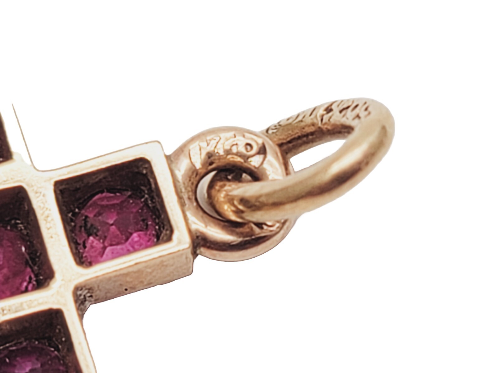 Antique Victorian 14K Gold Ruby Gemstone Brooch Pendant Jewelry Imperial Eagle