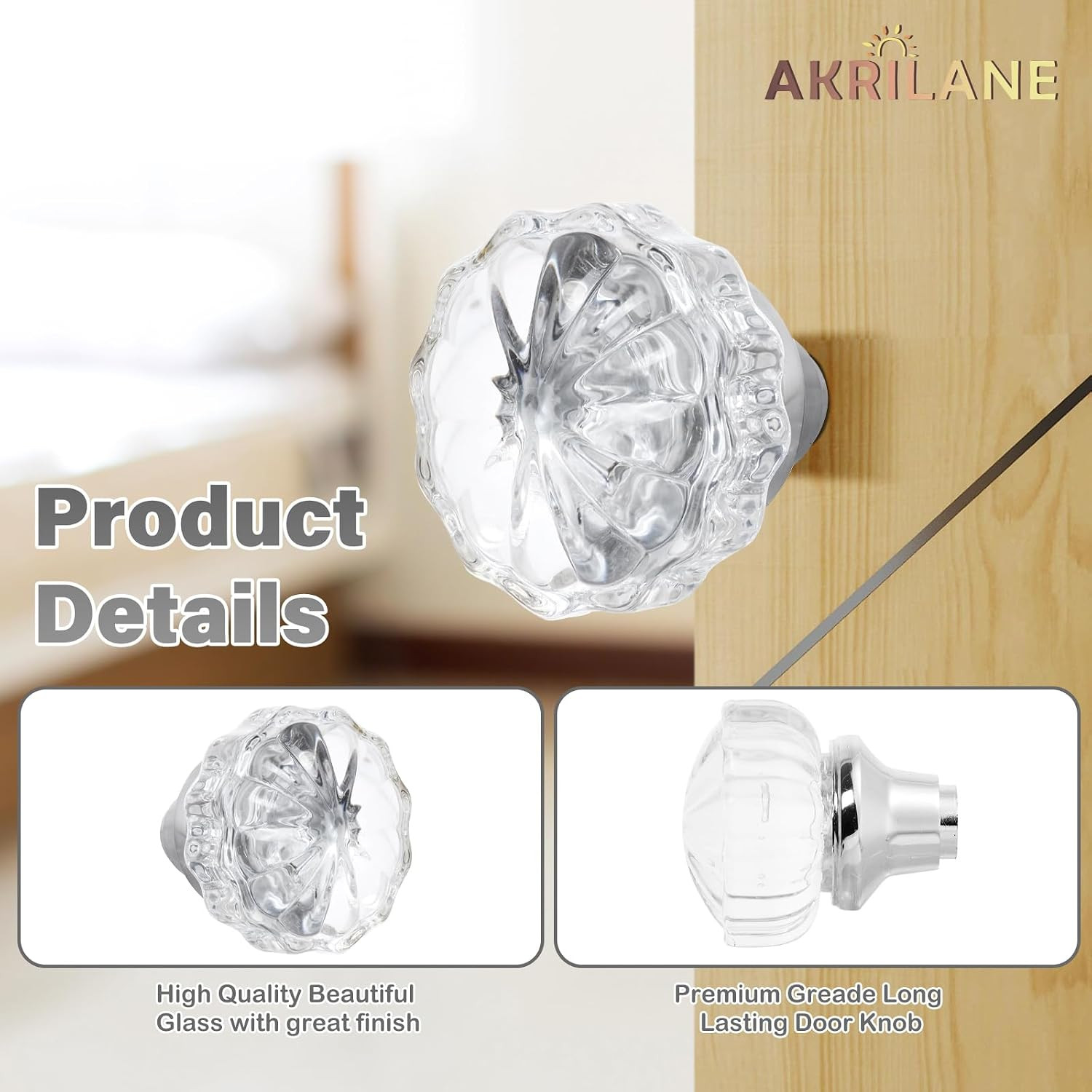 Mortise Glass Door Knobs Antique Crystal Vintage Style Knob Set