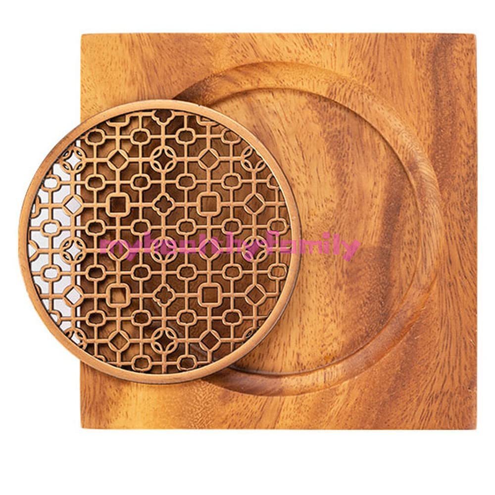 14cm Wooden Tea Holder Cup Mat Tea Tray Tea Set Tea Ceremony Decor