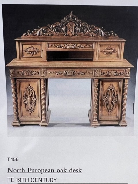 Northern European Oak Desk Late 19th Century Freiherr Rassler Von Gamerschwang