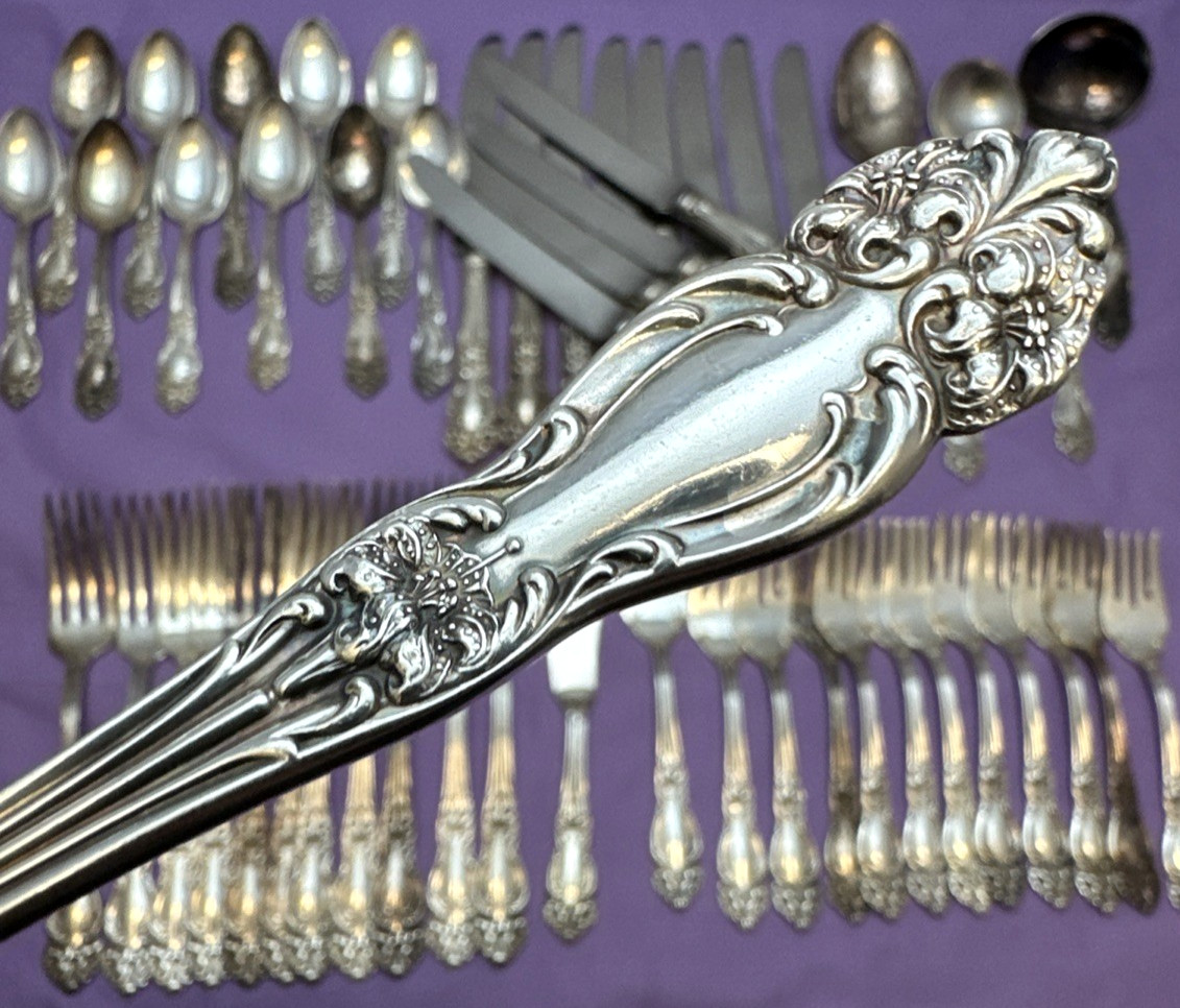 53 Pc TIGER LILY Silverplated Service for 10+ with EXTRAS Reed & Barton No Mono