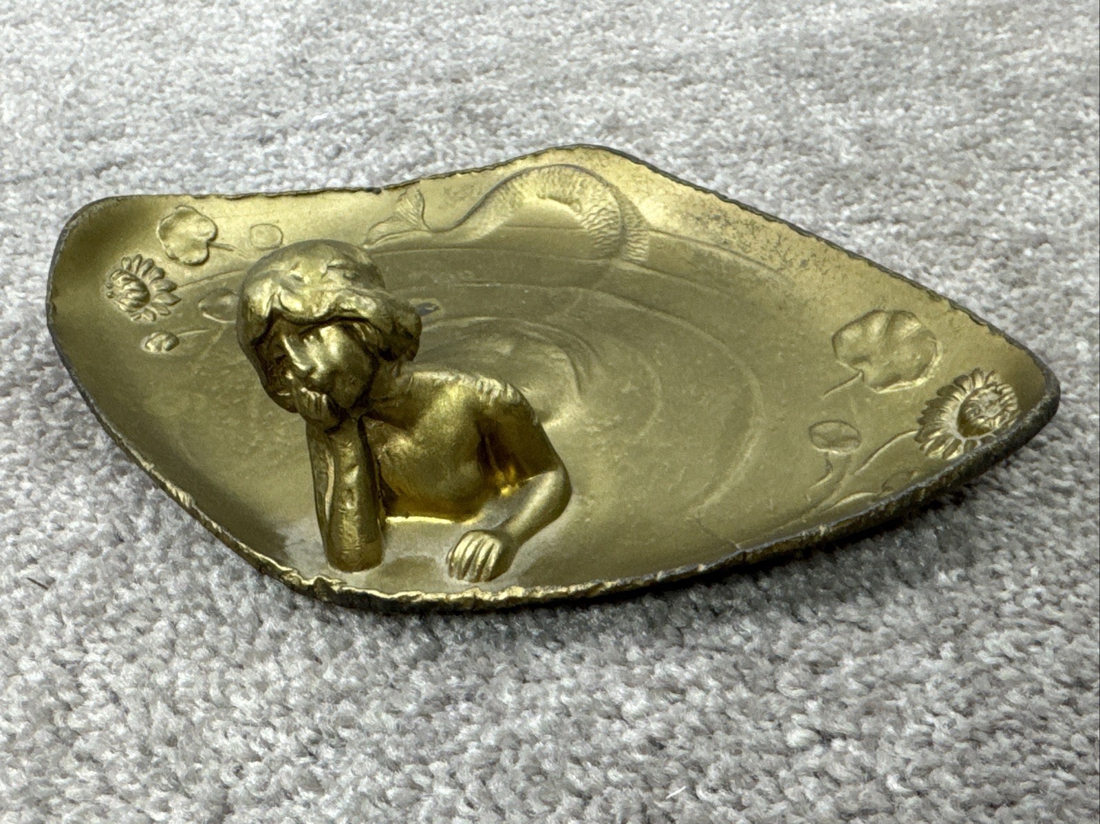 RARE Art Nouveau Bronze Mermaid Tray Vide-Poche Trinket Dish Circa 1910 – READ!