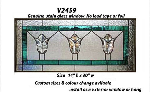 Stain glass Tulip Bevel Cluster Window V2459 WOW