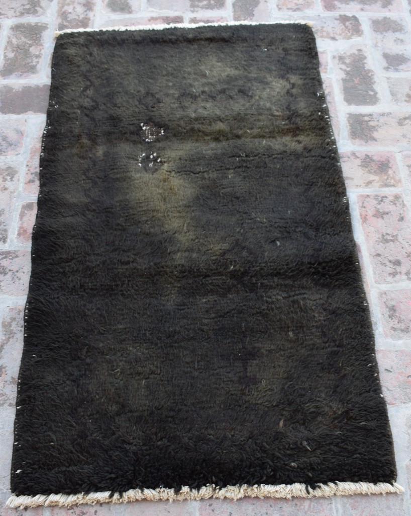 2×4 ft AuthenticHandwoven Moroccan Wool Rug Minimalist Small Area Vintage Rug
