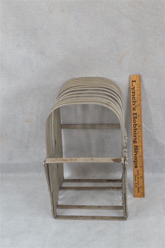 store display rack expandable accordion table top books plates original antique