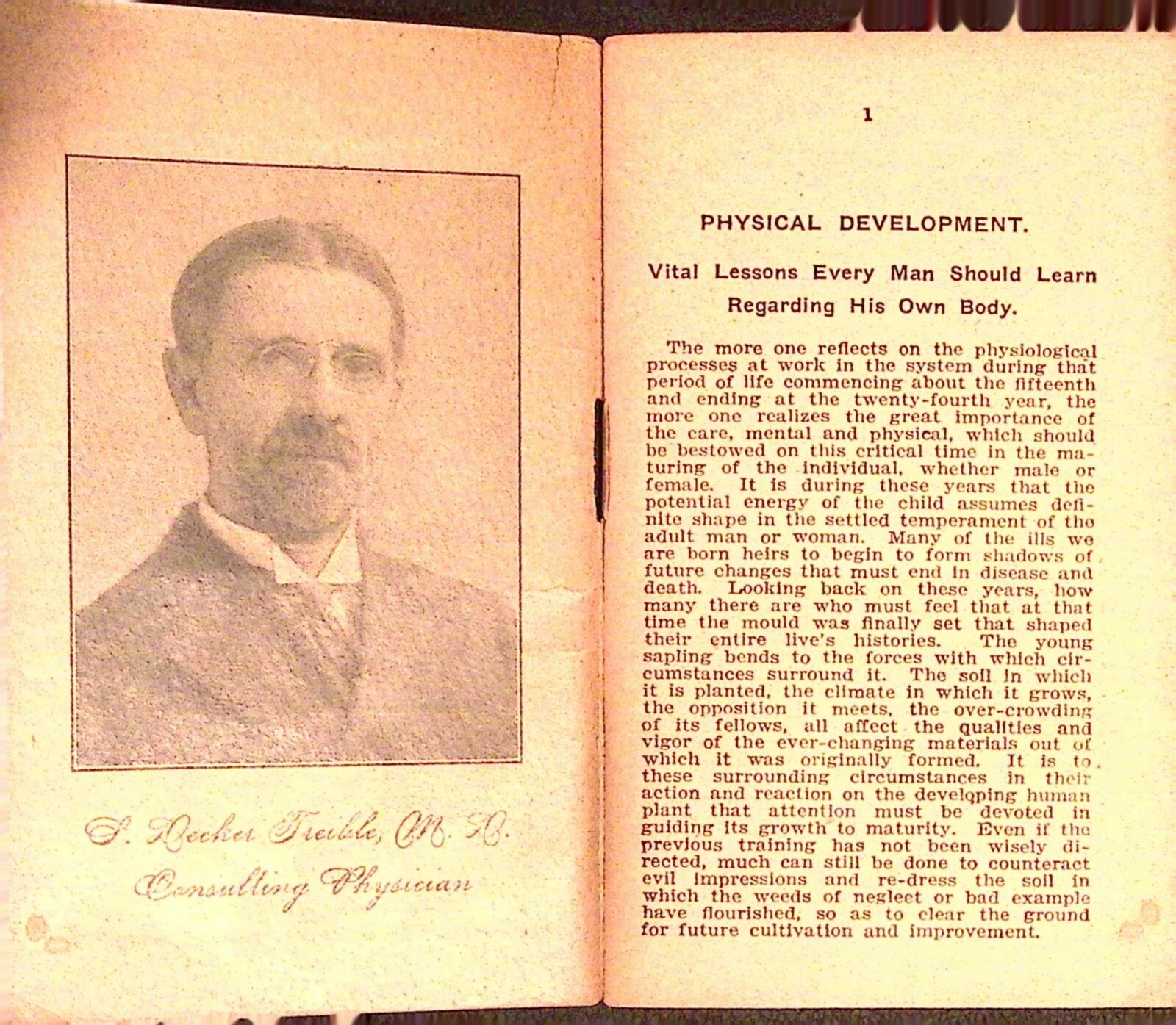 Pocket Note Book Physical Development Dr S. Decker Treible c1910 Medical Guide