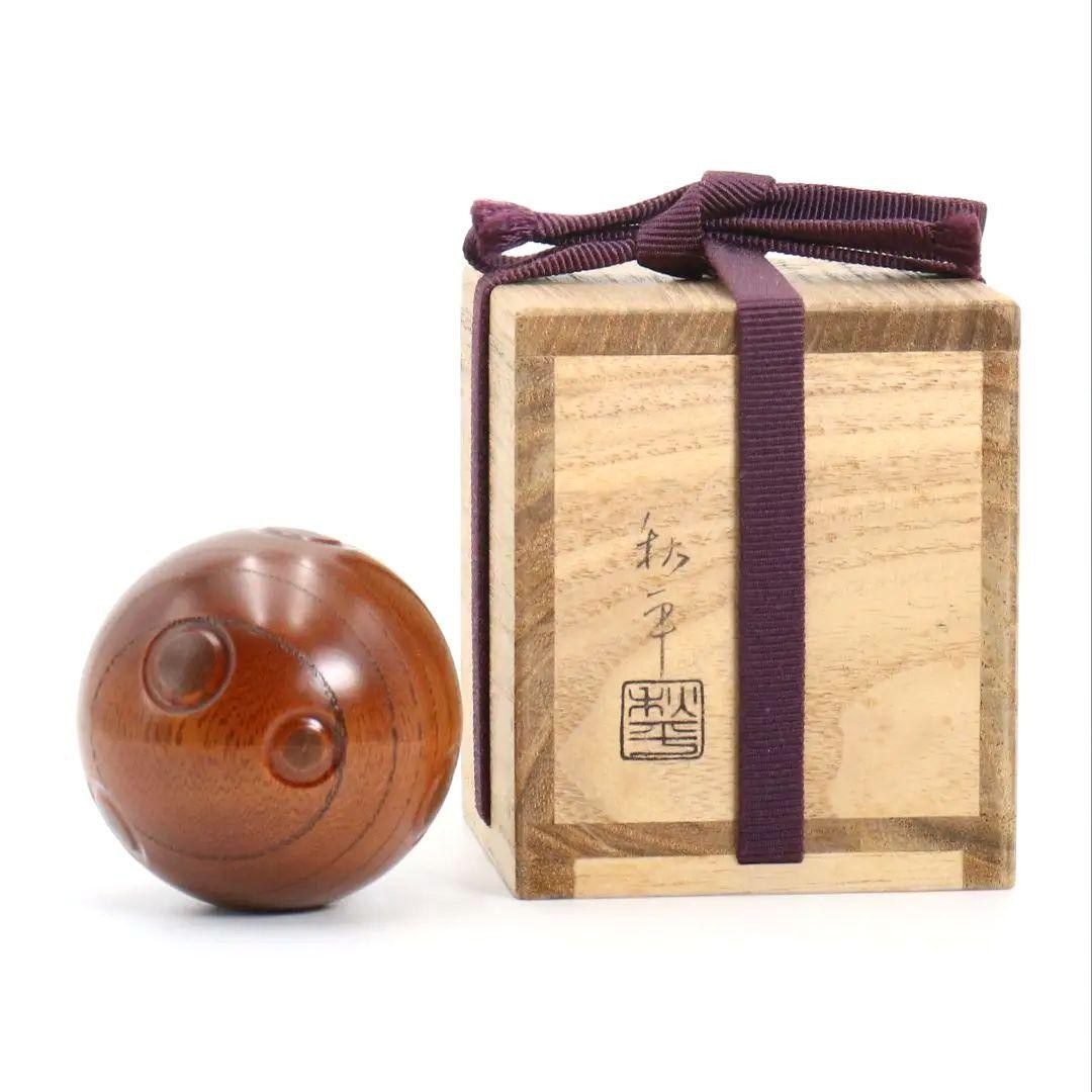 Hirata Shuhei Polka Dot Threaded Incense Holder w/Box & Cloth Tea Utensils Sado