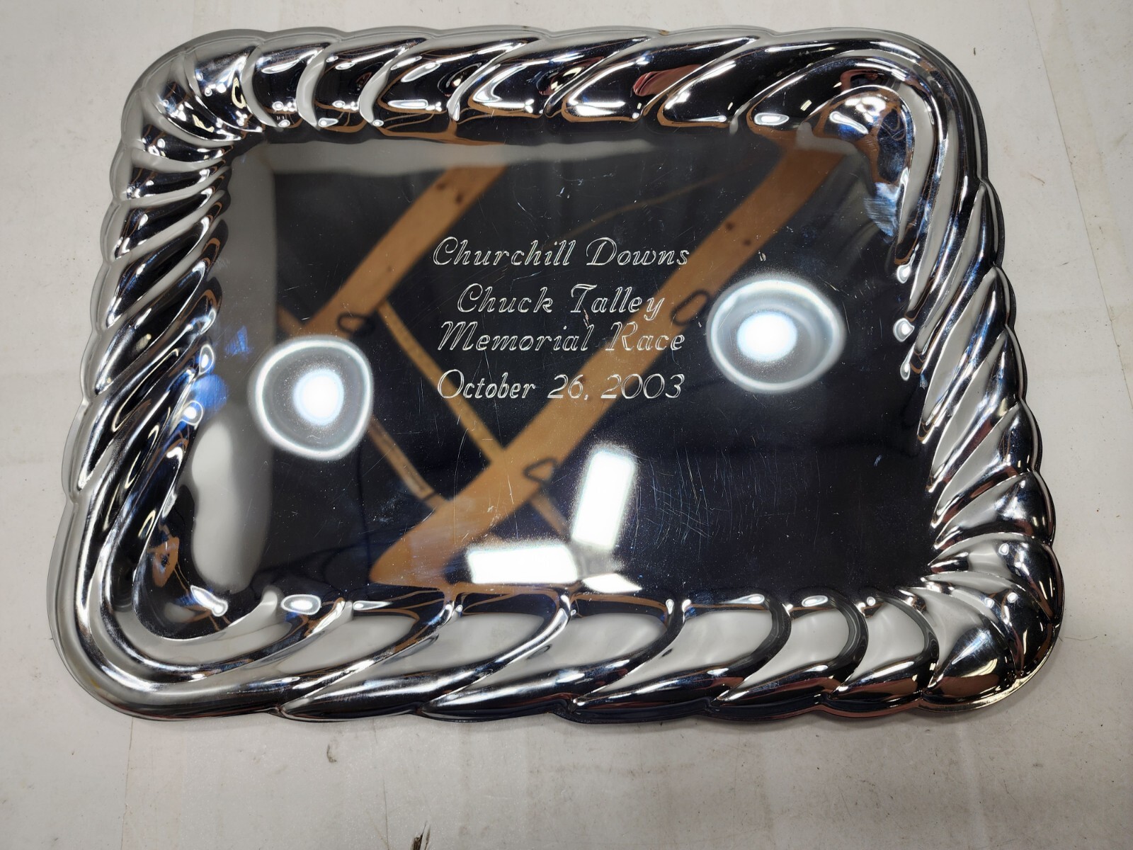 Churchill Downs Chuck Talley Memorial Race October 26,2003 Silver Plated Trophy