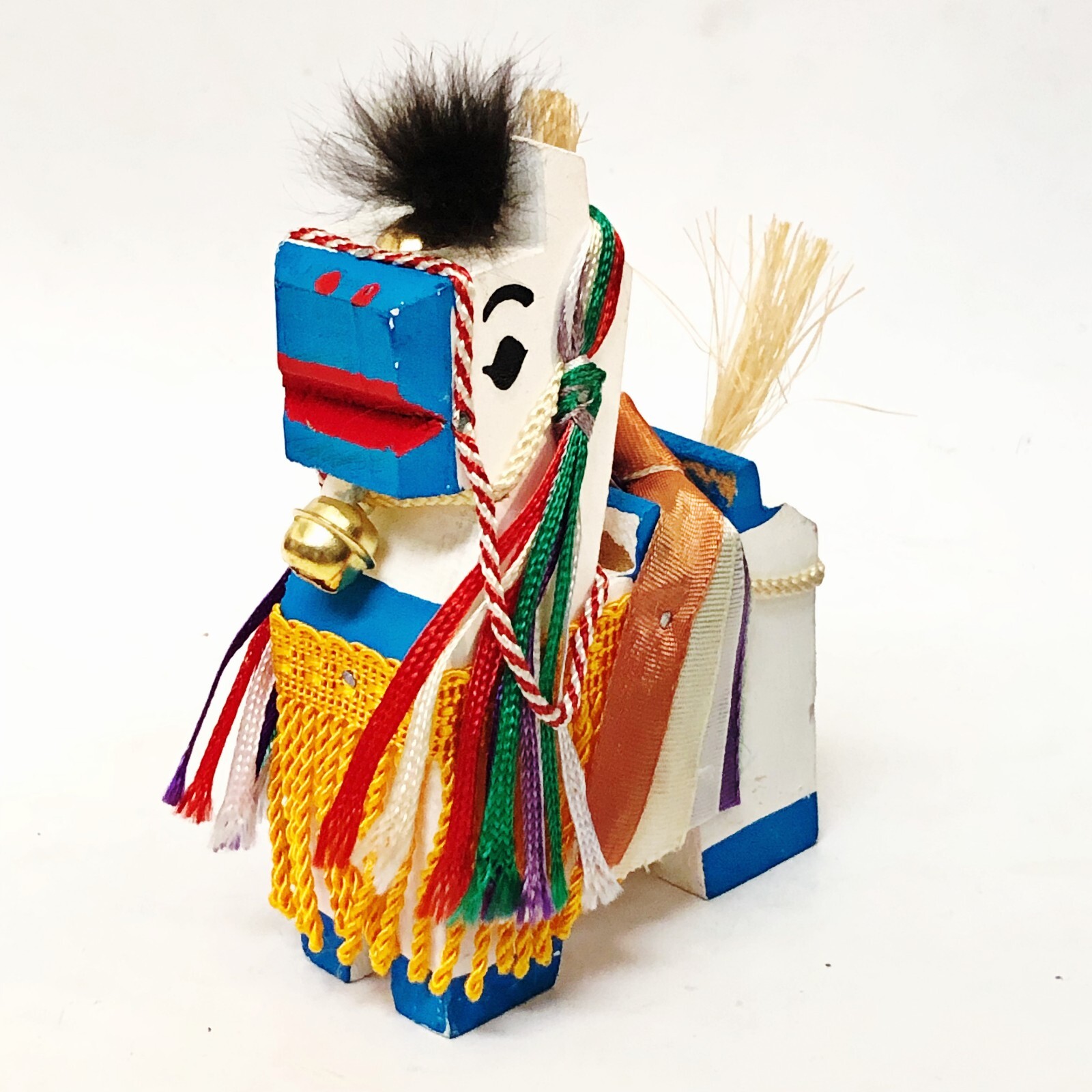 Japanese Yawata Uma Horse Wooden Chagu Hachinhoe Kokeshi Figurine Hand Craft H46