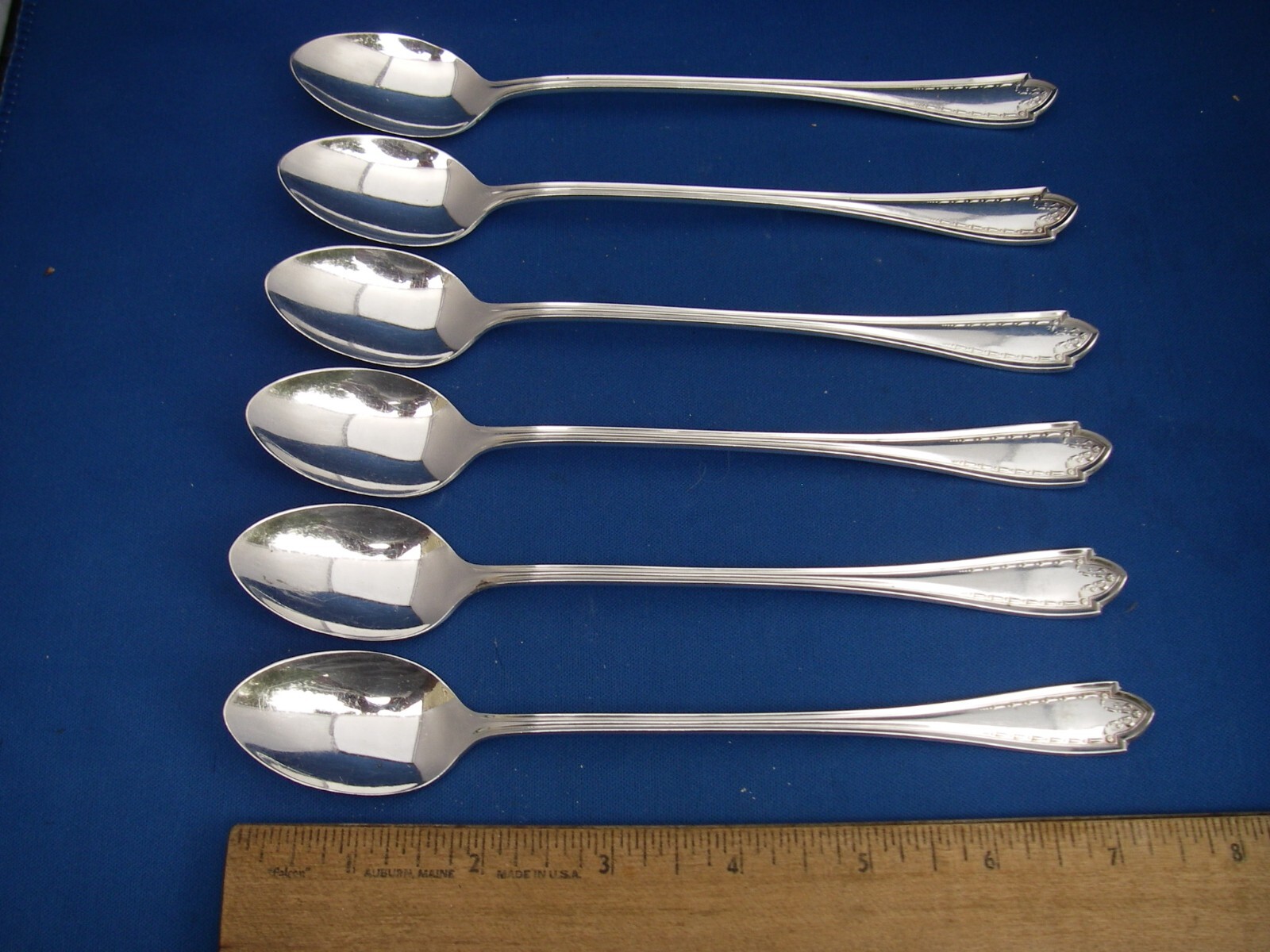 Set of 6 Williams Bros LEONA / SHIRLEY (1910) ICED TEA SPOONS-No Mono-NICE!
