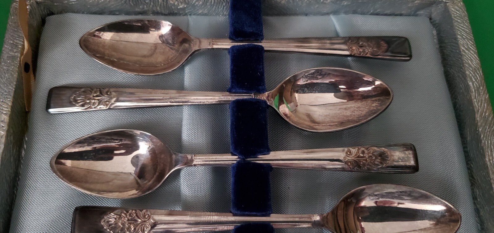 Set (6) MCM Demitasse Spoons Sheffield England Lexington EPNS Vintage With Box