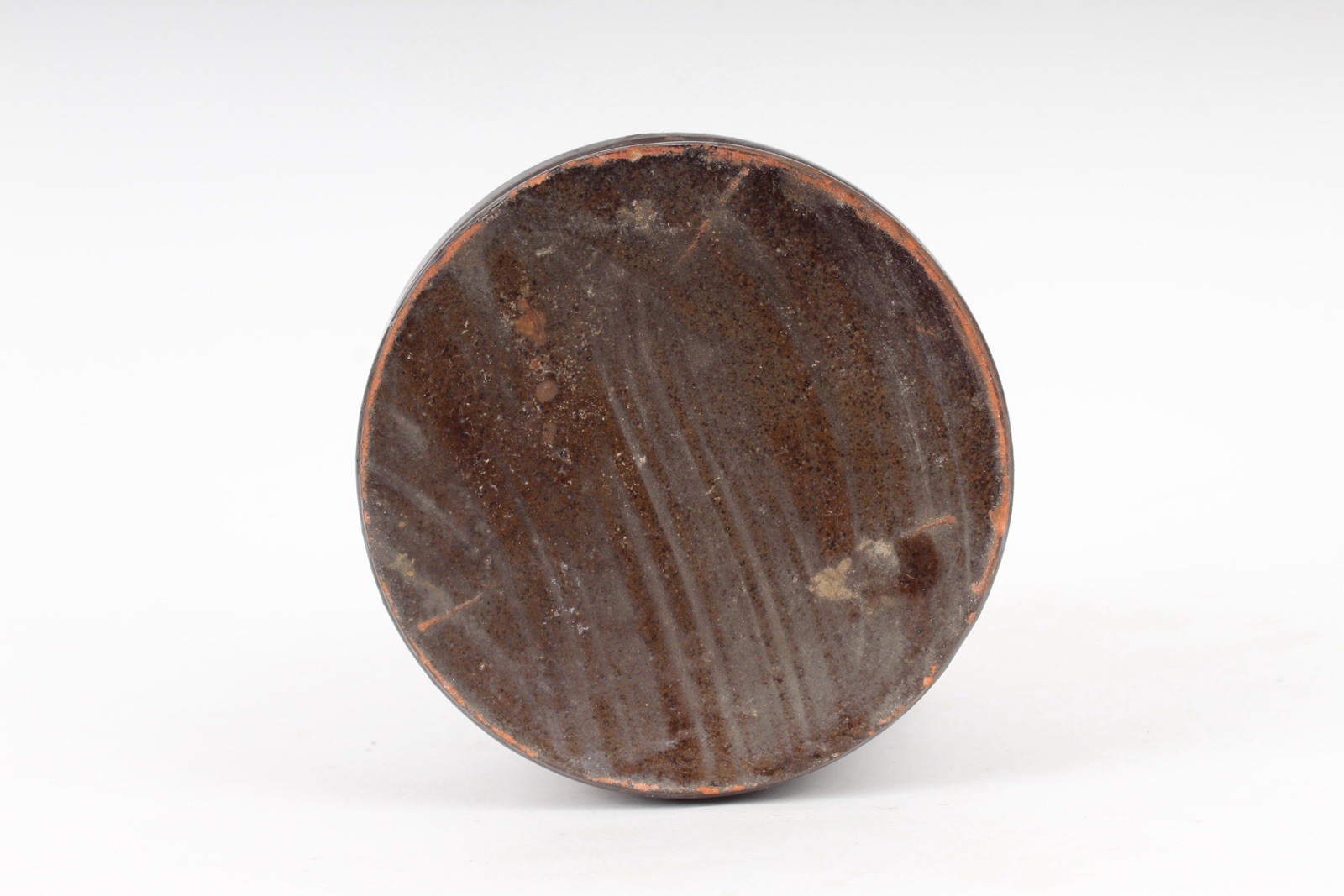 EARLY REDWARE WHISKEY CROCK – PRIMATIVE ANTIQUE GLAZED C. 1840s PENNSYLVANIA