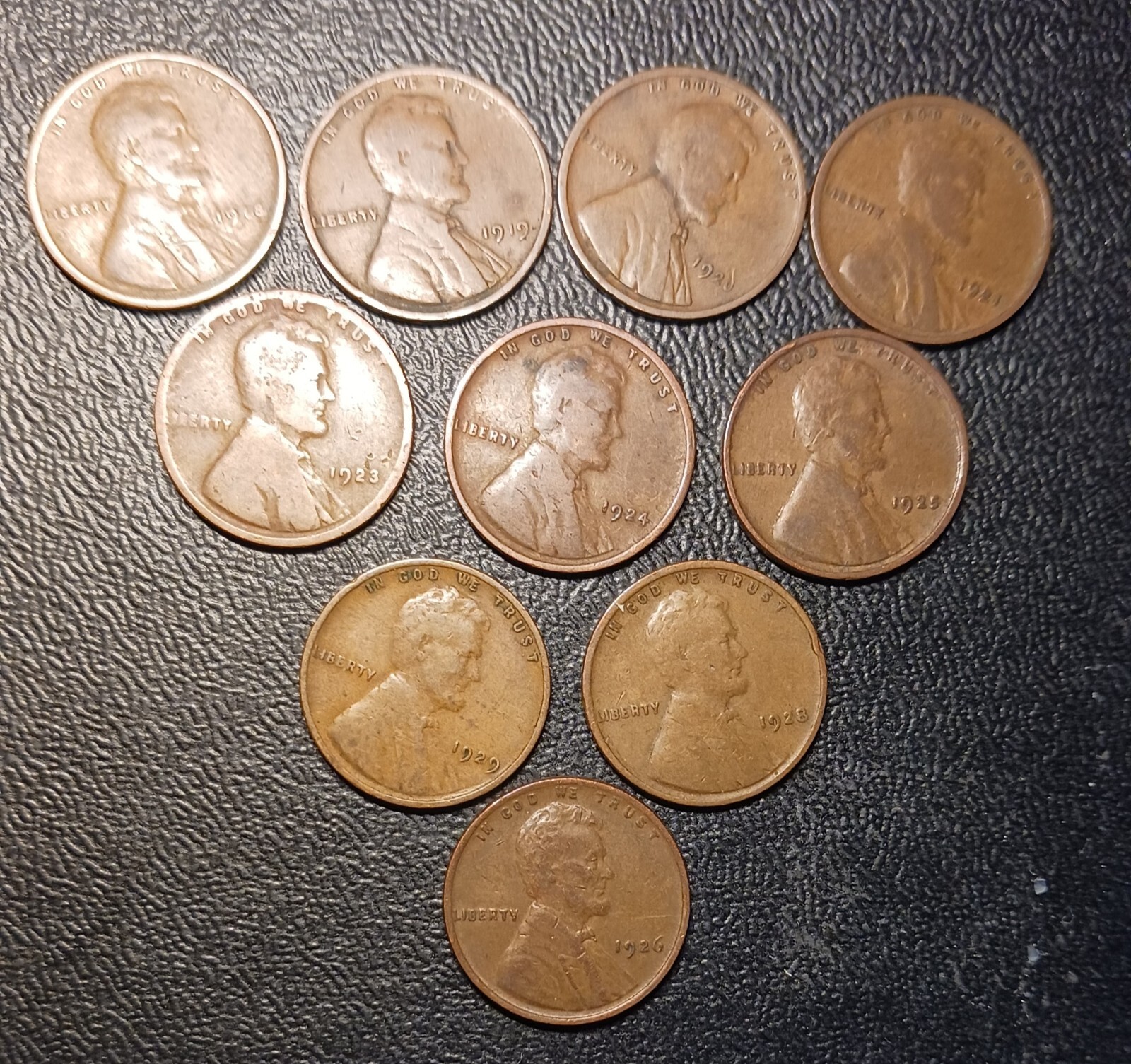 1918 – 1929 USA LINCOLN WHEAT PENNIES 1918-1921. 1823-1826. 1828&1829. LOT OF 10