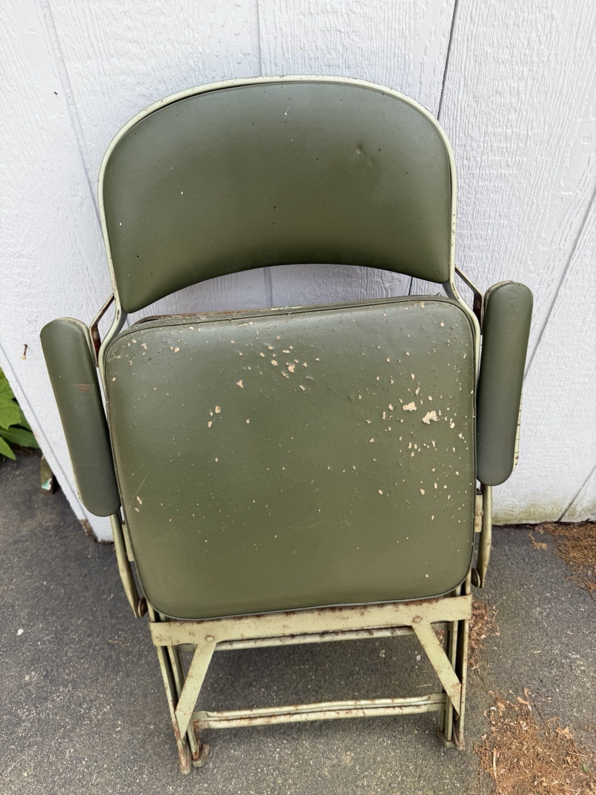 Vintage Clarin Chicago Machine Age Folding Office Arm Chair US Army Reserve