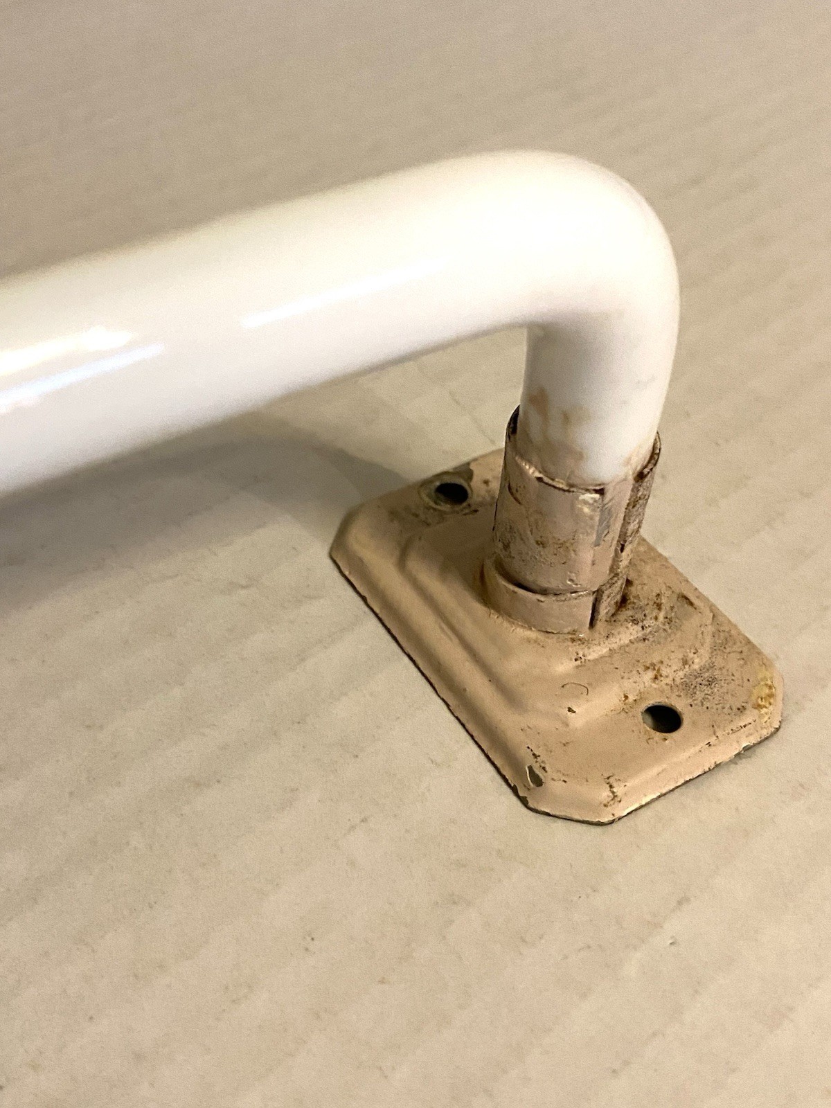 Vintage White Milk Glass Bathroom Kitchen Towel Bar Holder with Brackets Salvage