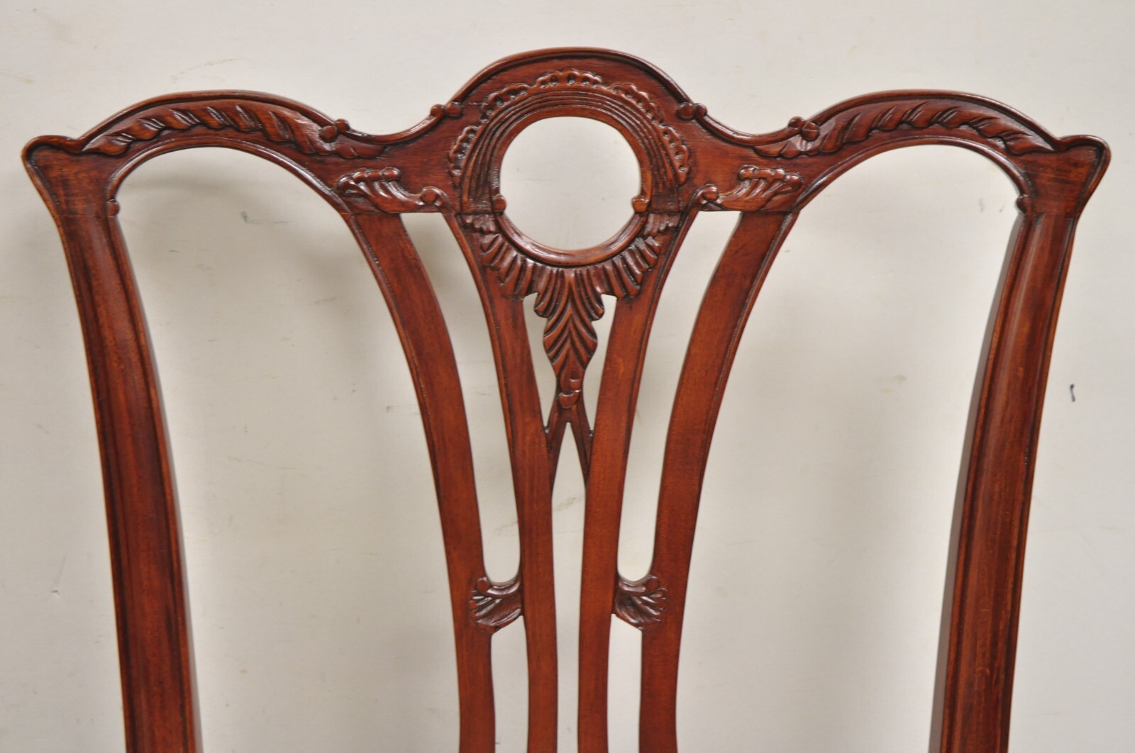 Chippendale Style Carved Mahogany Ball and Claw Dining Room Chairs – Set of 8