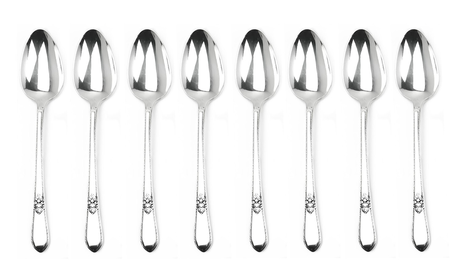 Silver Plate Tea or Coffee Spoon Set of 8, ROGERS BROS Adoration – SP321