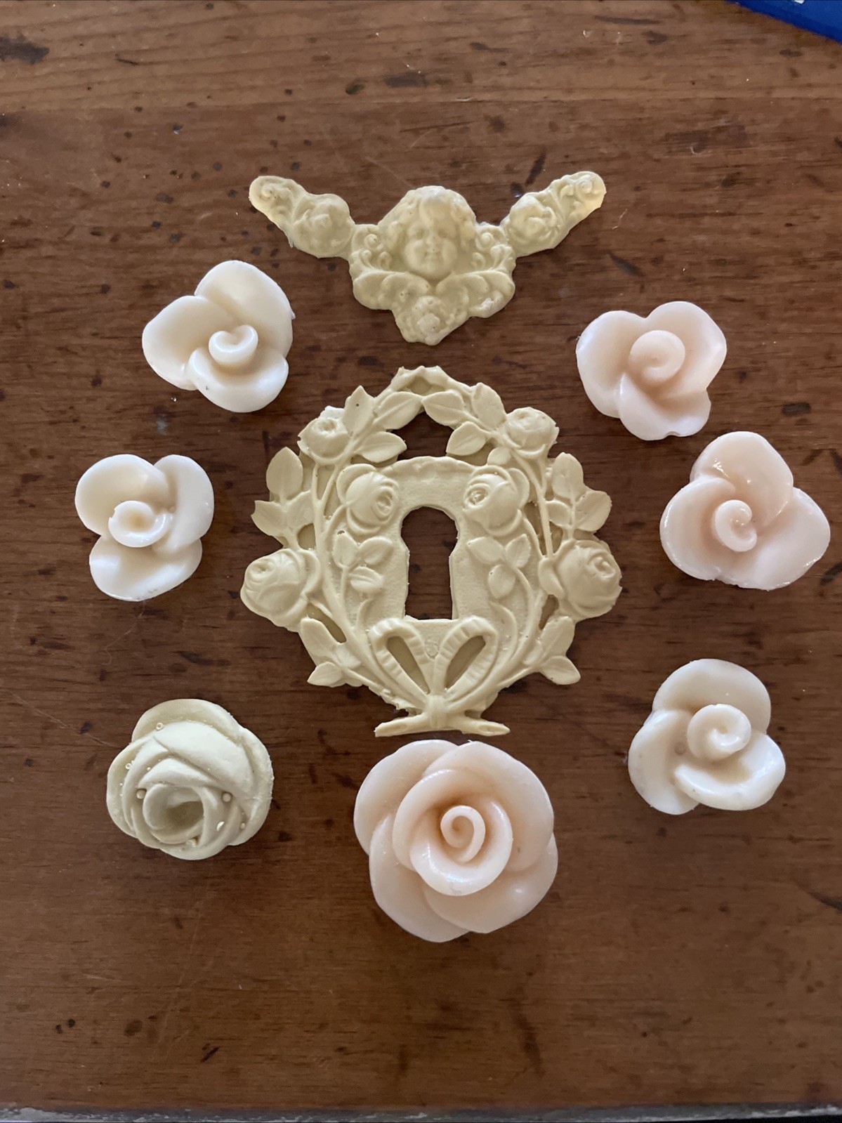 Lot Furniture Resin Appliqués Craft Projects Floral Roses French Chic & Shabby