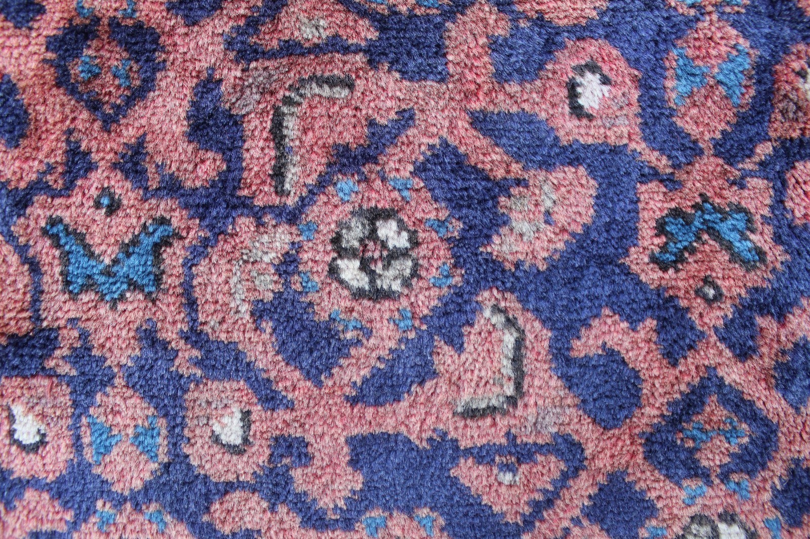 Vintage Hand Made Traditional Oriental Wool Blue Red Long Rug Runner 292x104cm
