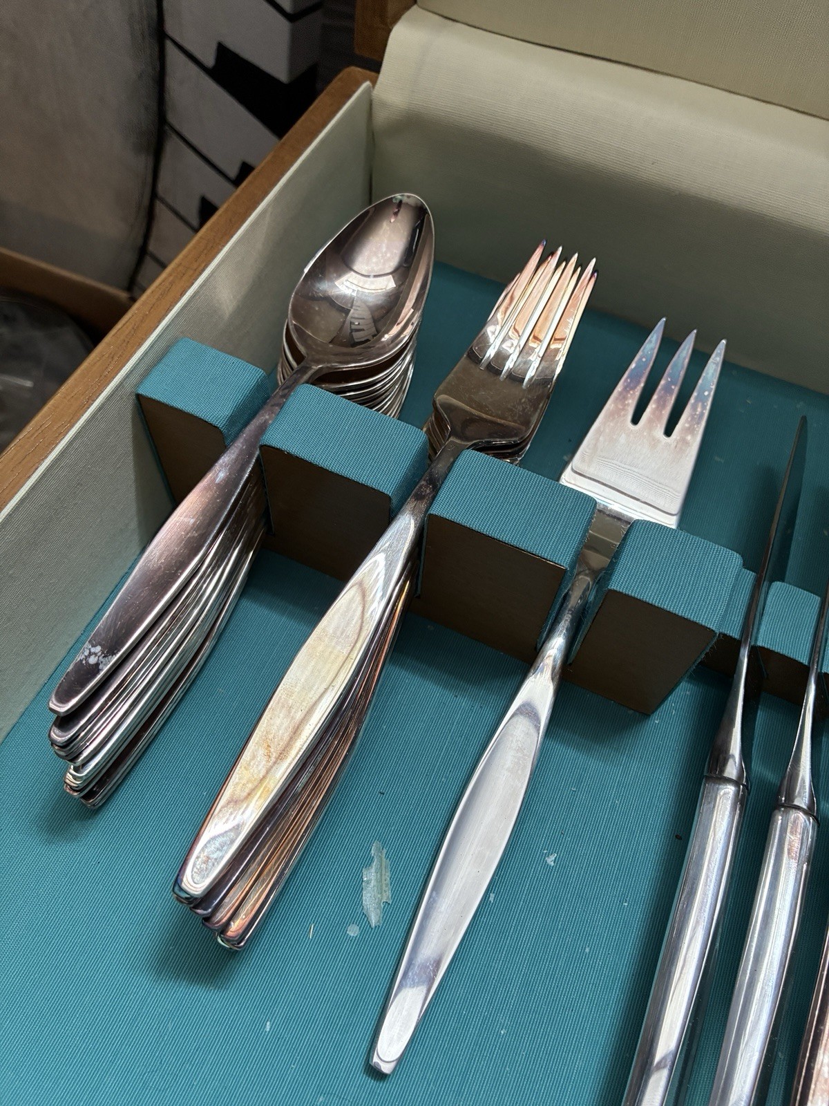 Vintage Reed & Barton Denmark flatware set Service For 12 With Case