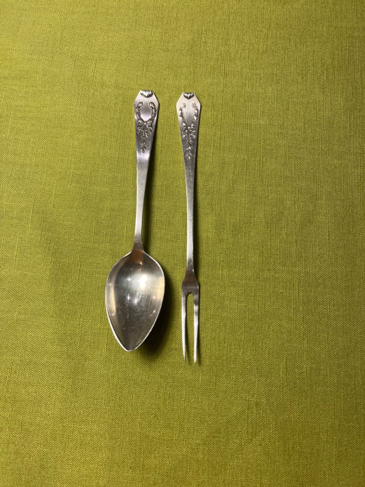 Madam Jumel Sterling Citrus Spoon with Pickle/Olive Fork by Whiting, 1909