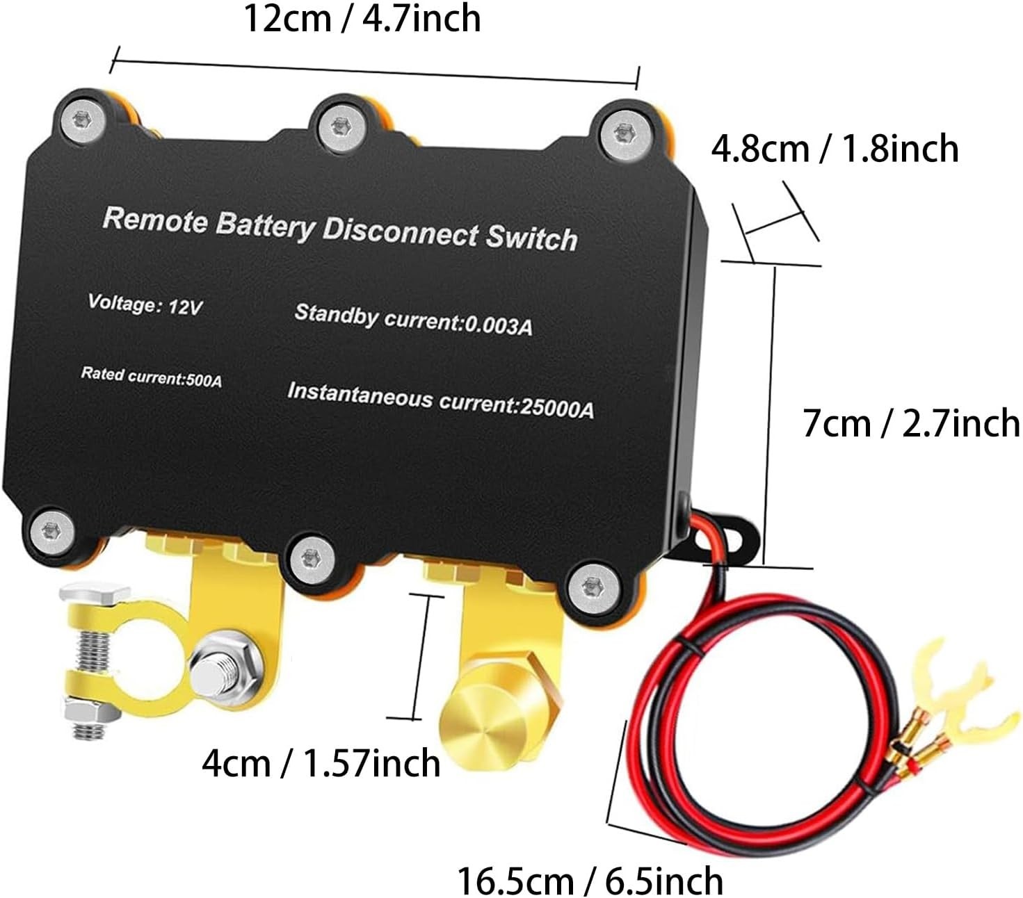 12V 500A Kill Switch for Car,500A Remote Battery Disconnect Switch for Truck-Aut