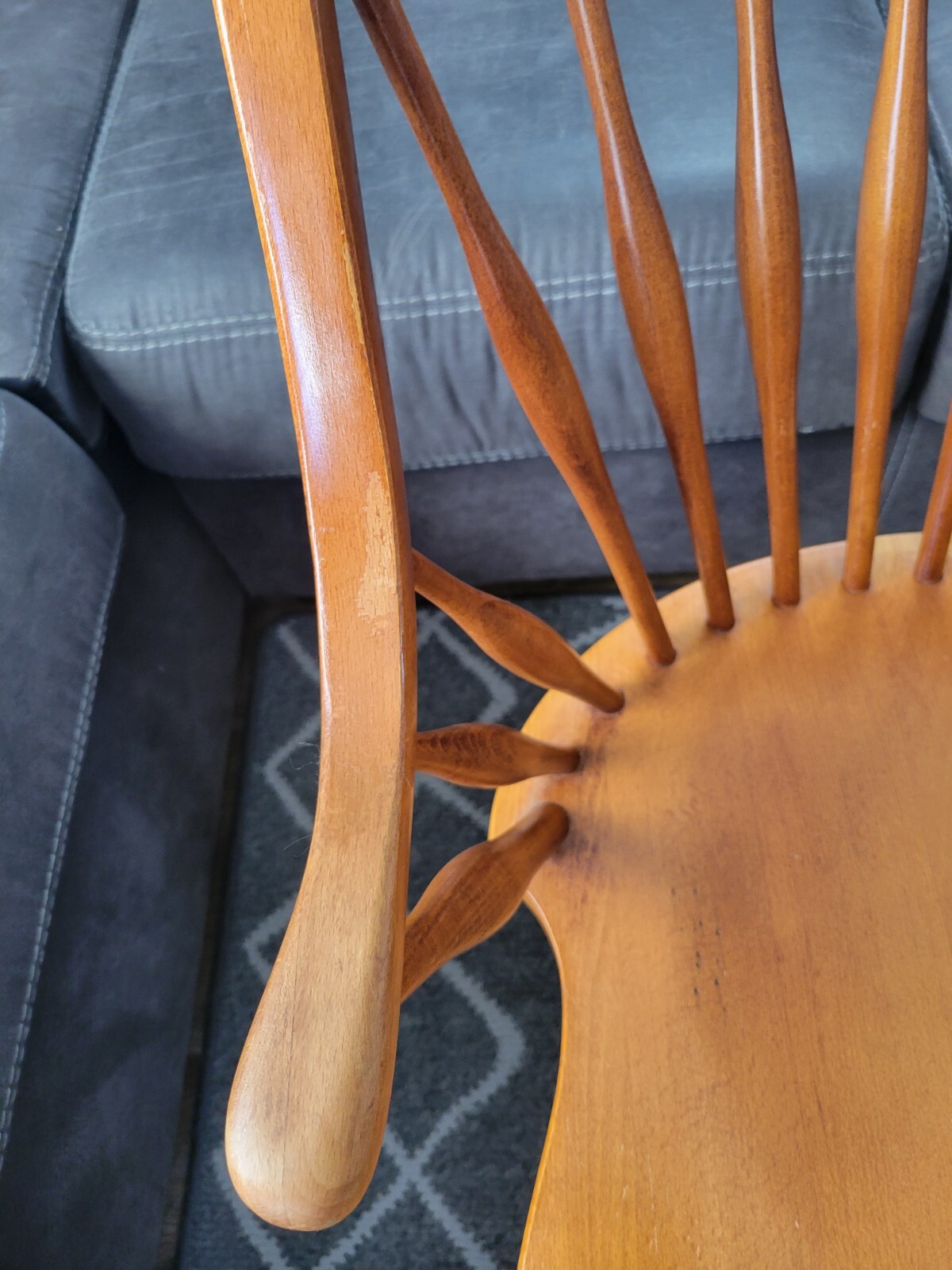 VINTAGE MID CENTURY SLOVENIA~LOGATOR~ WINDSOR DINING CHAIRS (2)~ORIGINAL FINISH