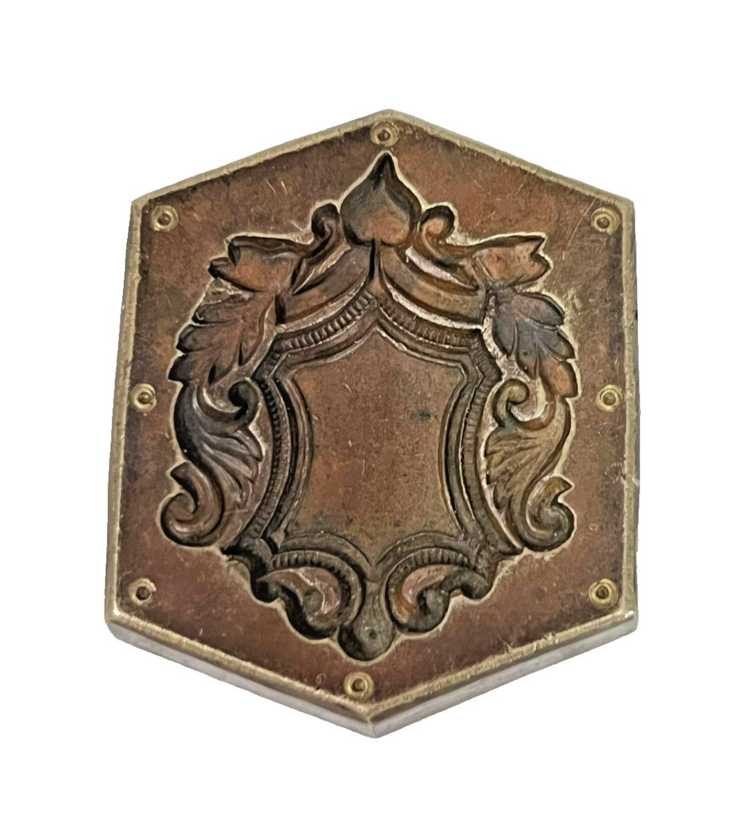 Vintage Old Antique Rare Brass Beautiful Flower Jewelry Stamp / Seal / Die Dye