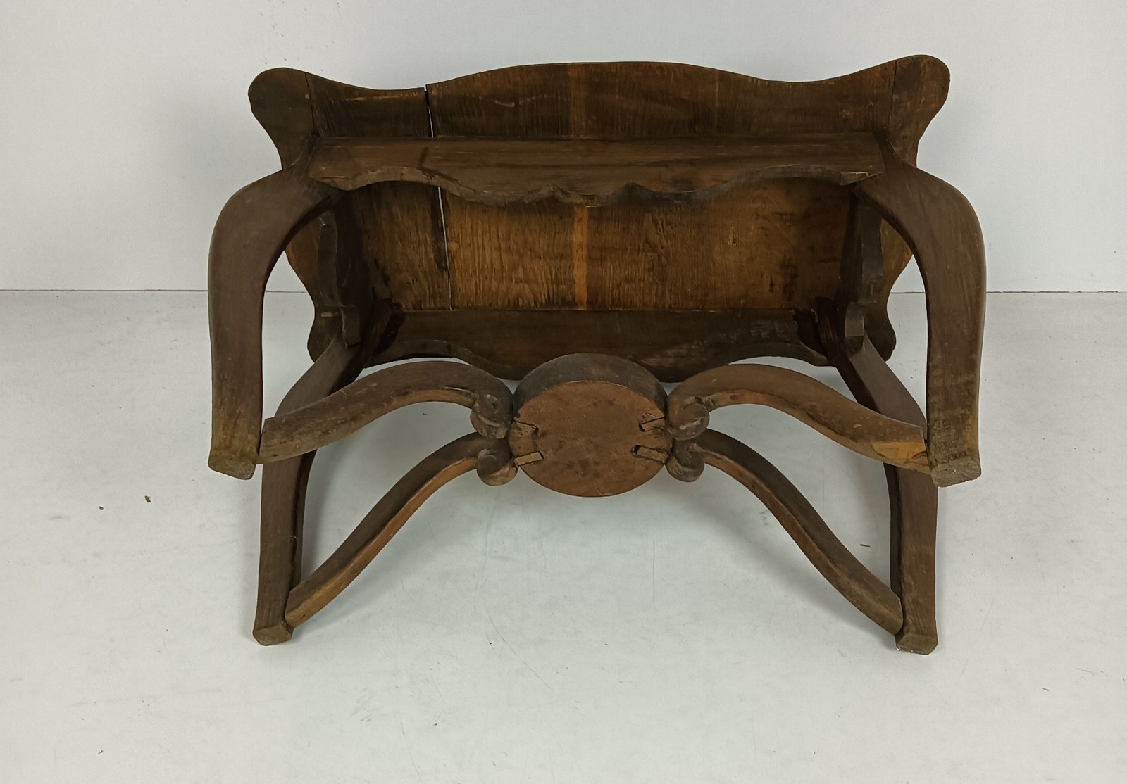 antique small side coffee occasional table carved wood barn farmhouse style