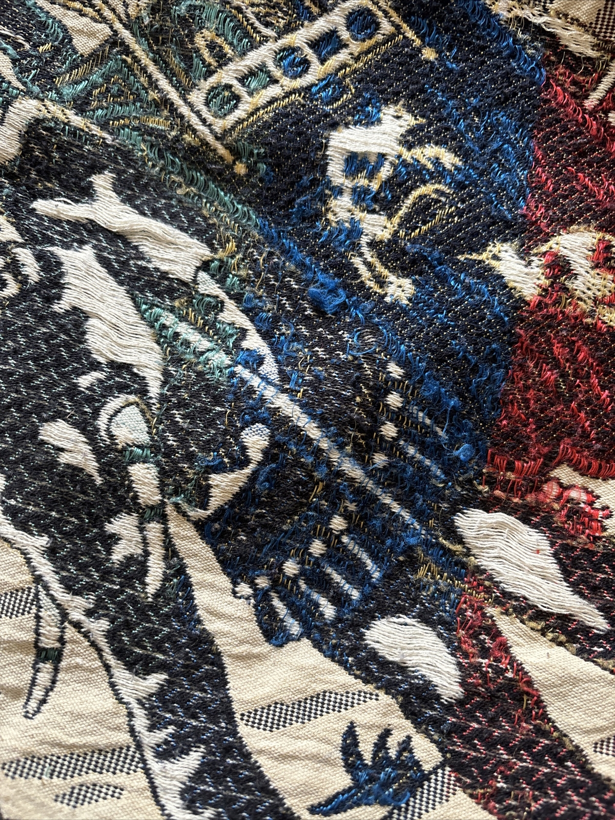 Vintage Wall Hanging Middle Eastern Embroidery Tapestry 88″x92″