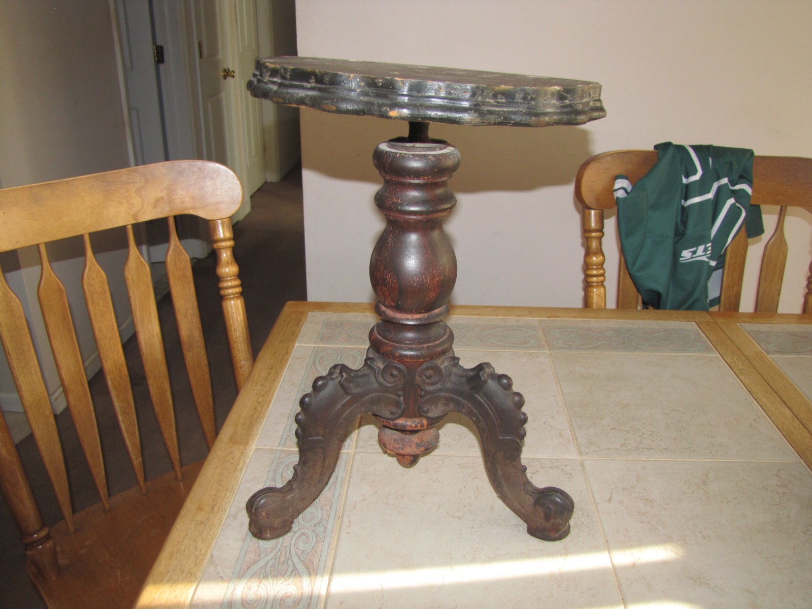 Antique Victorian Piano Stool Cast Iron Claw Feet Adjustable Seat 1800s barnett