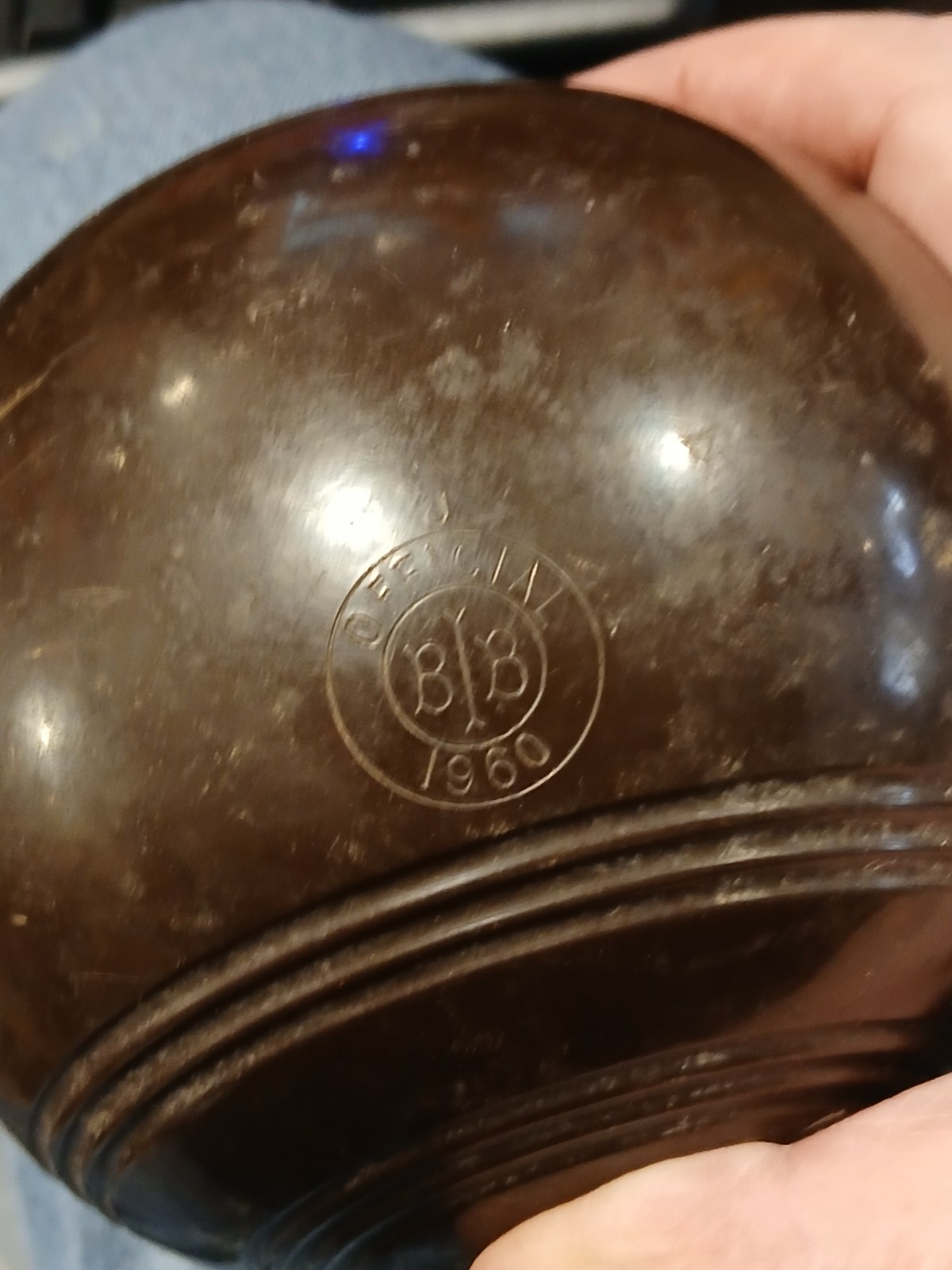 Vintage Lawn Bowling Ball Vitalite England 5 1/16 C2568 Official