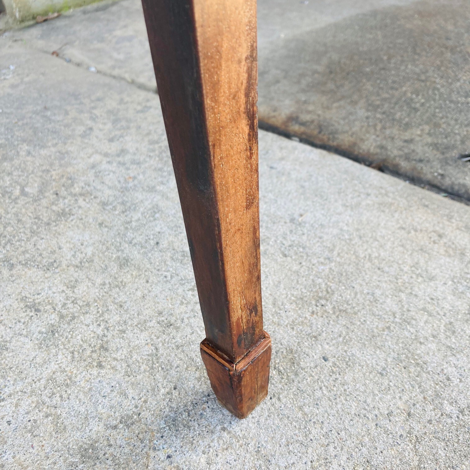 Antique New England Drop Leaf Table, Walnut Satinwood Brass Pembroke Table
