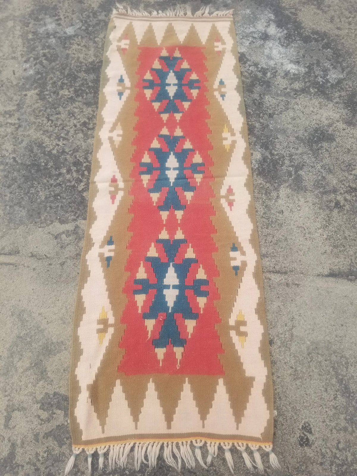 Fine Vintage Traditional Handmade Turkish Wool Multicolor Kilim 5.5×1.8 ft