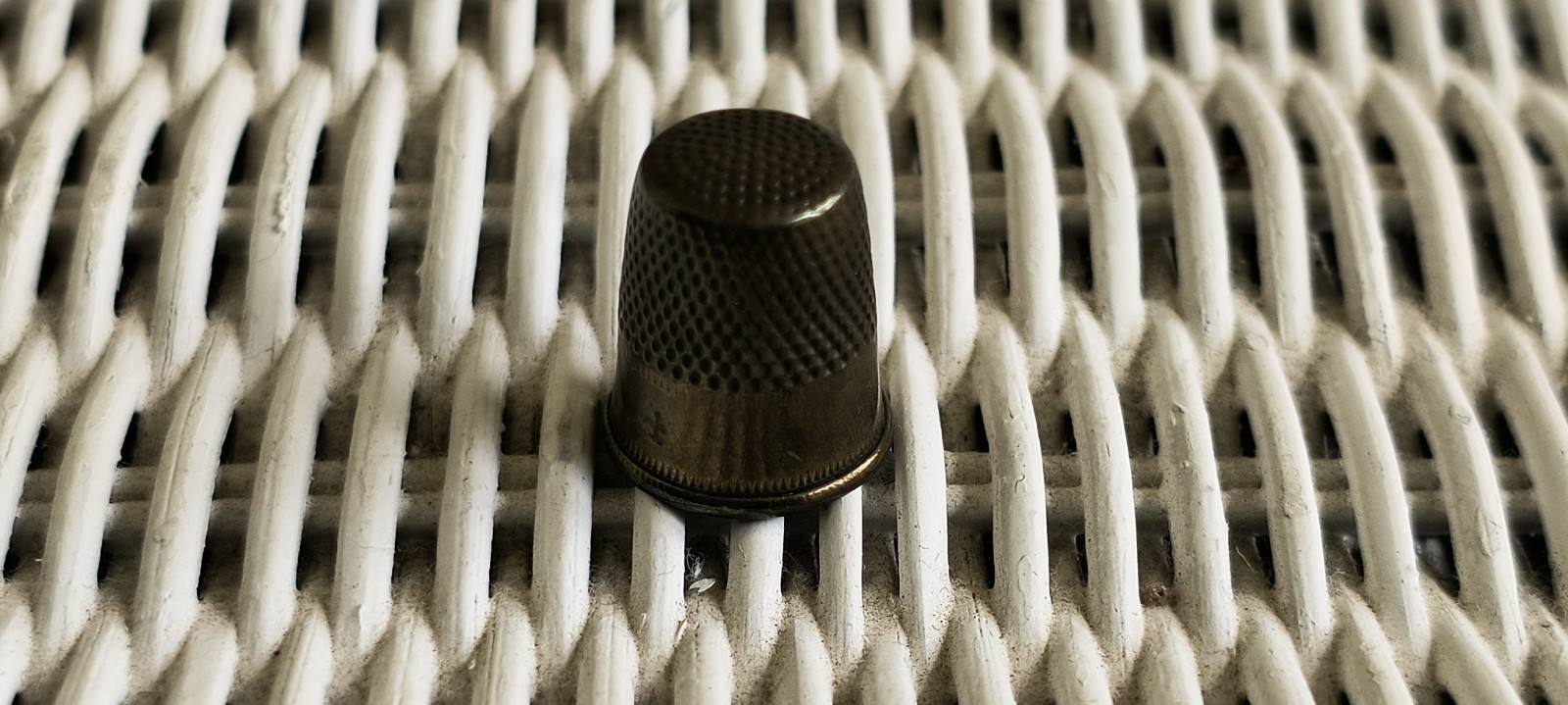 Antique Vtg Sweet Simple Silver Thimble # 7
