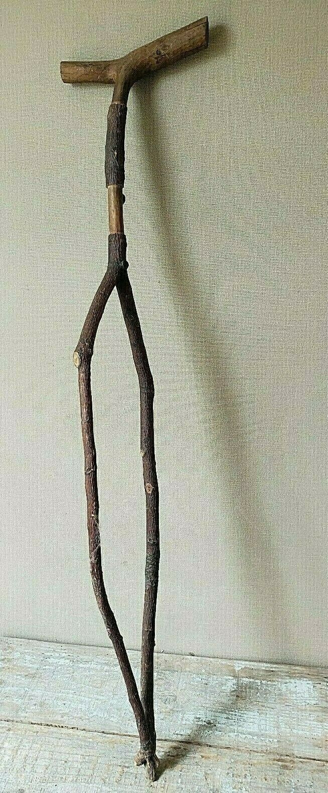 UNIQUE cane WALKING STICK furniture ADIRONDACK tree HUNTING CAMP log cabin ANTQ