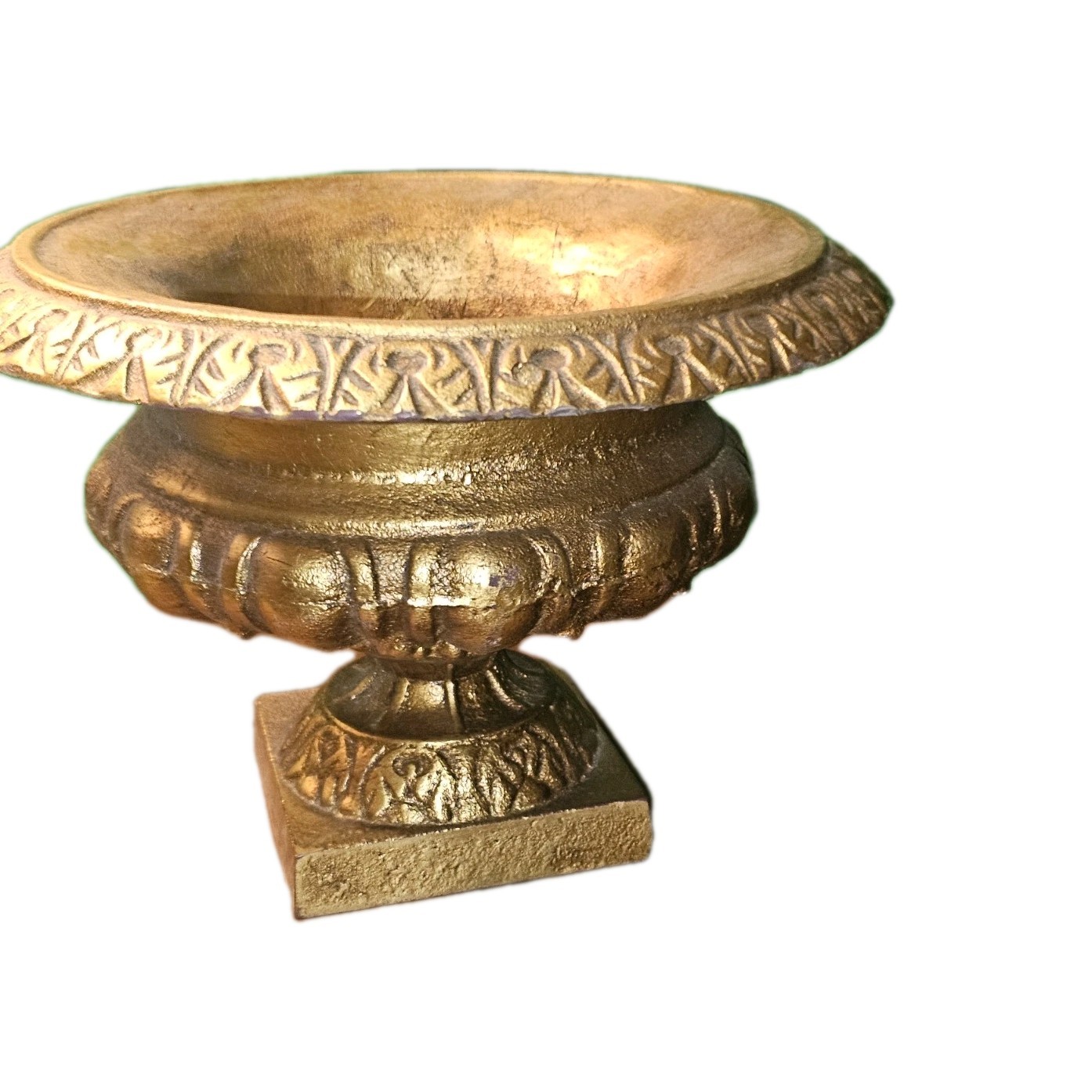 French Giltwood Pedestal Bowl Hand Carved Compote Tazza 19th Century 14″