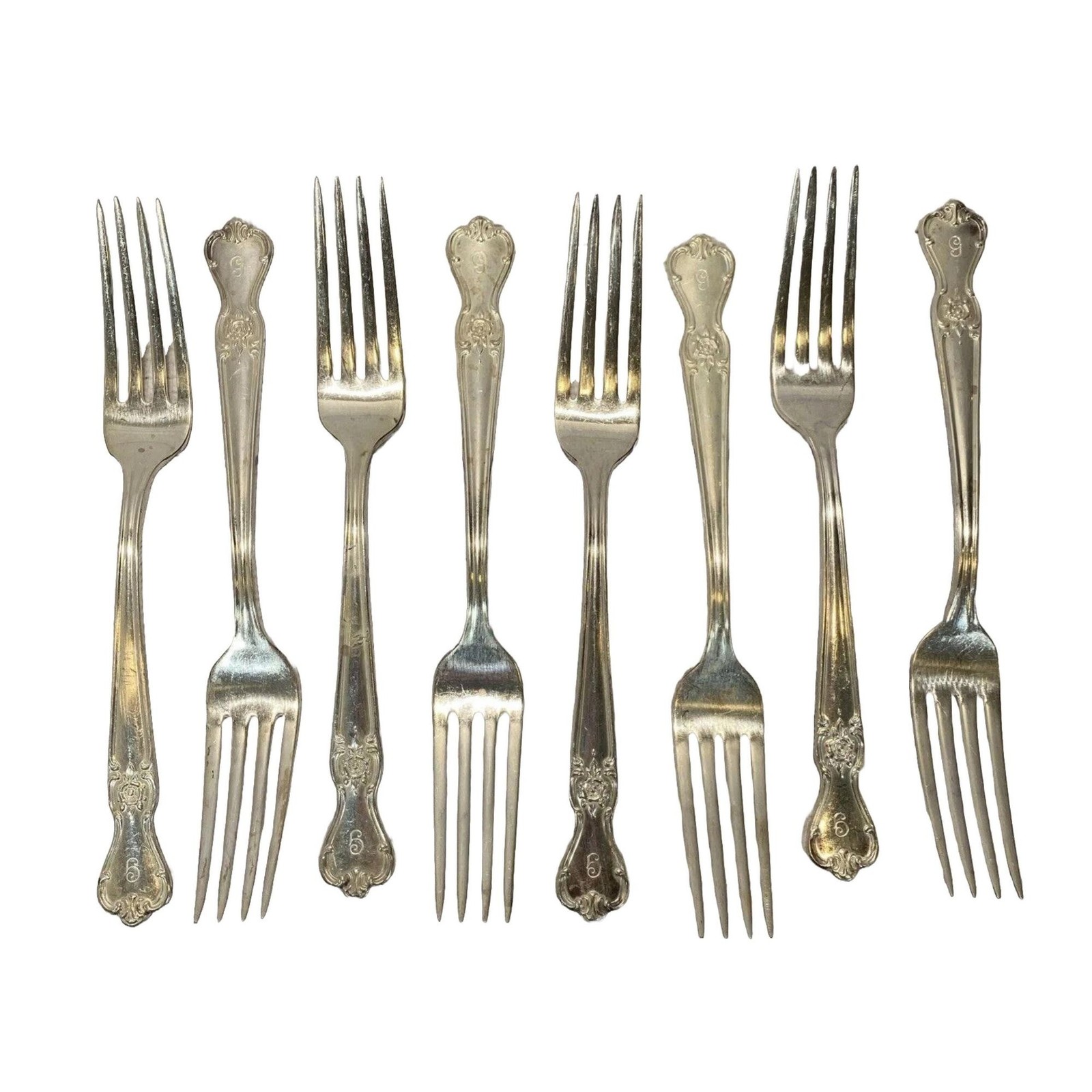 Old Company Plate Silver Plate Dinner Forks SIGNATURE ROSE Monogram G – SET/8