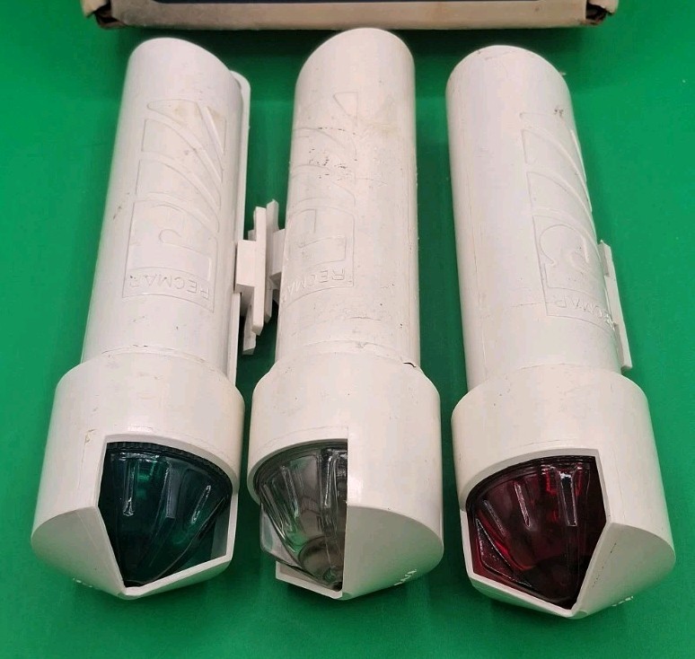 VTG Recmar Self-contained Boat Navigation Lights battery powered Clear/Red/Green