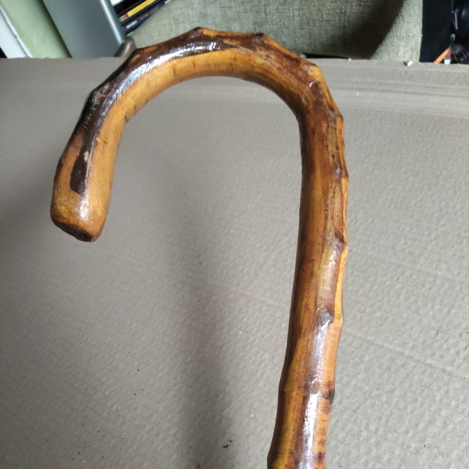 Vintage rustic Walking Stick – rib Handcrafted Wood Cane