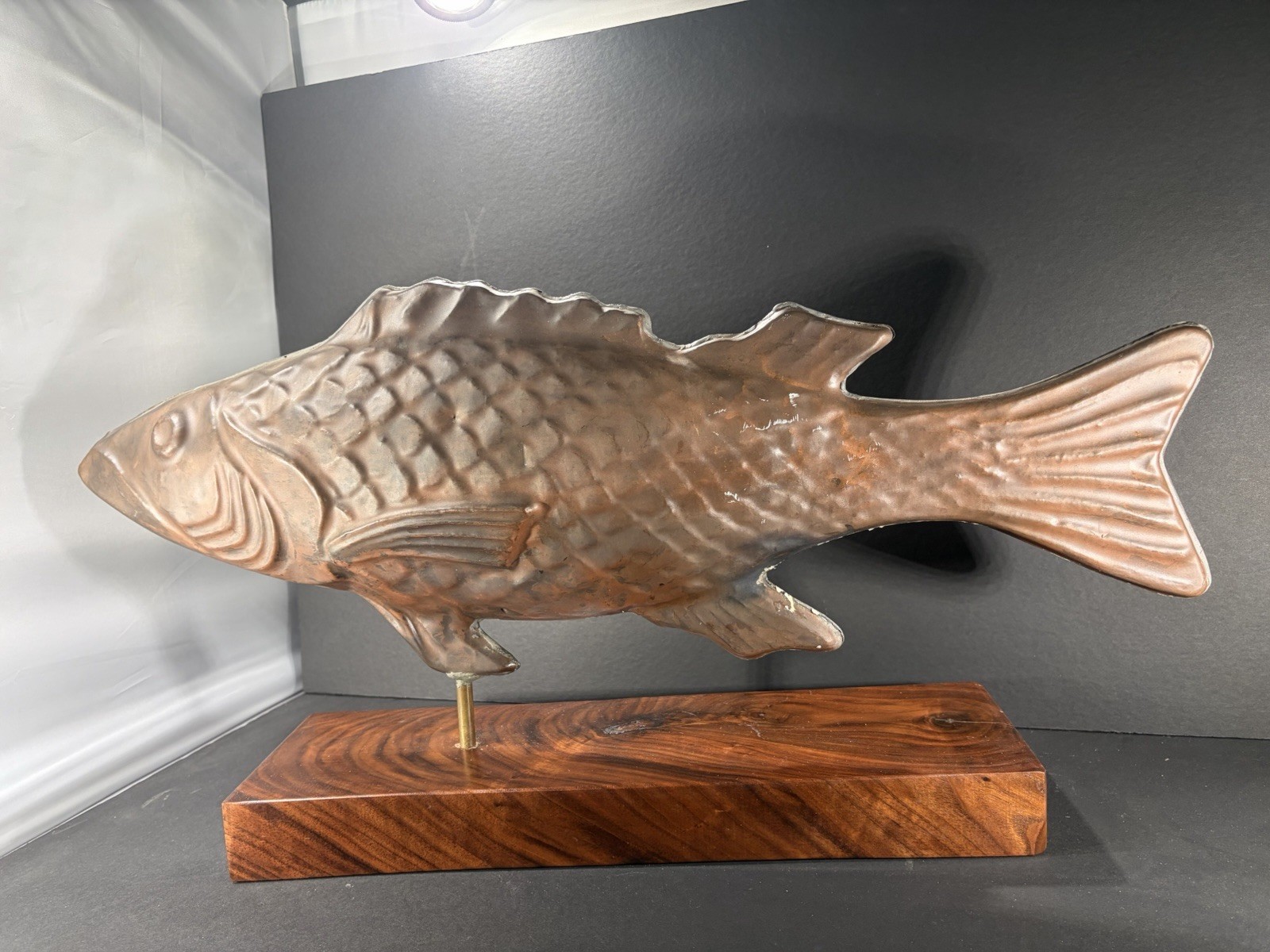 Copper Weathervane Fish From The late 19th to 20th Century Very Large 26” Long