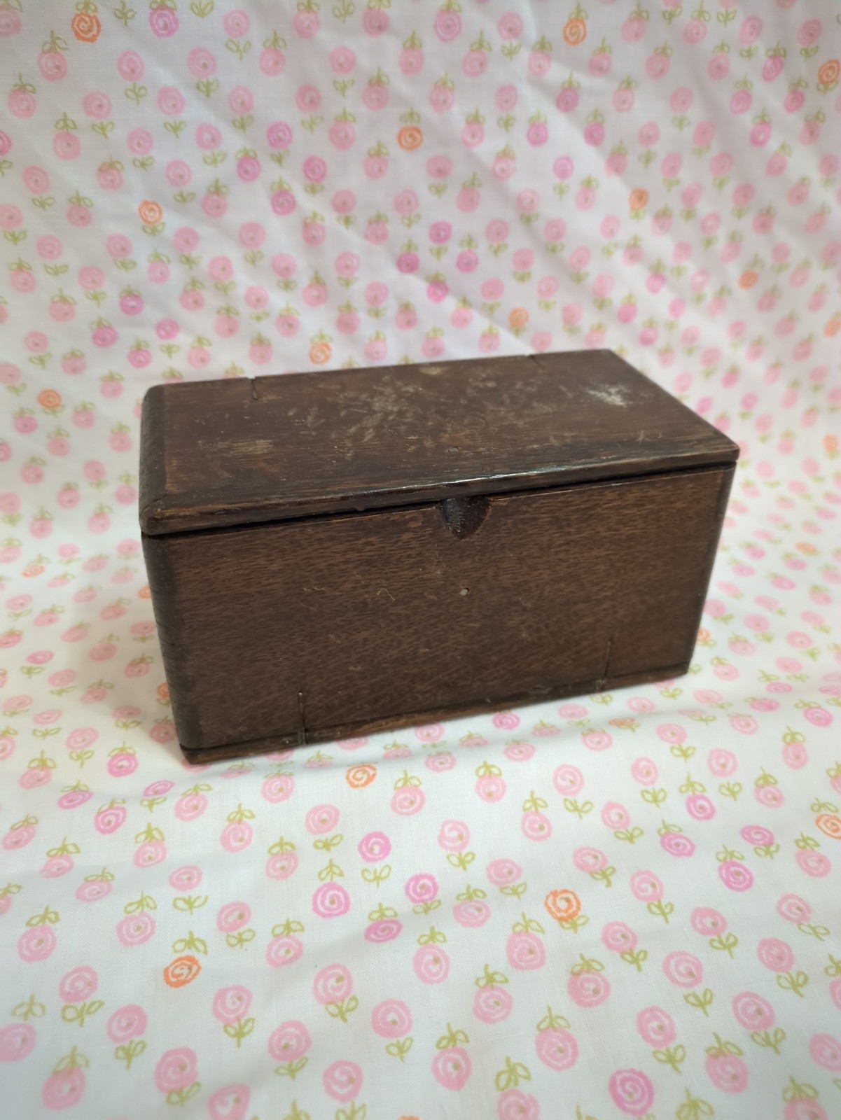 Antique Wooden Sewing Machine Accessory Puzzle Storage Box Roll-Out Patent 1889