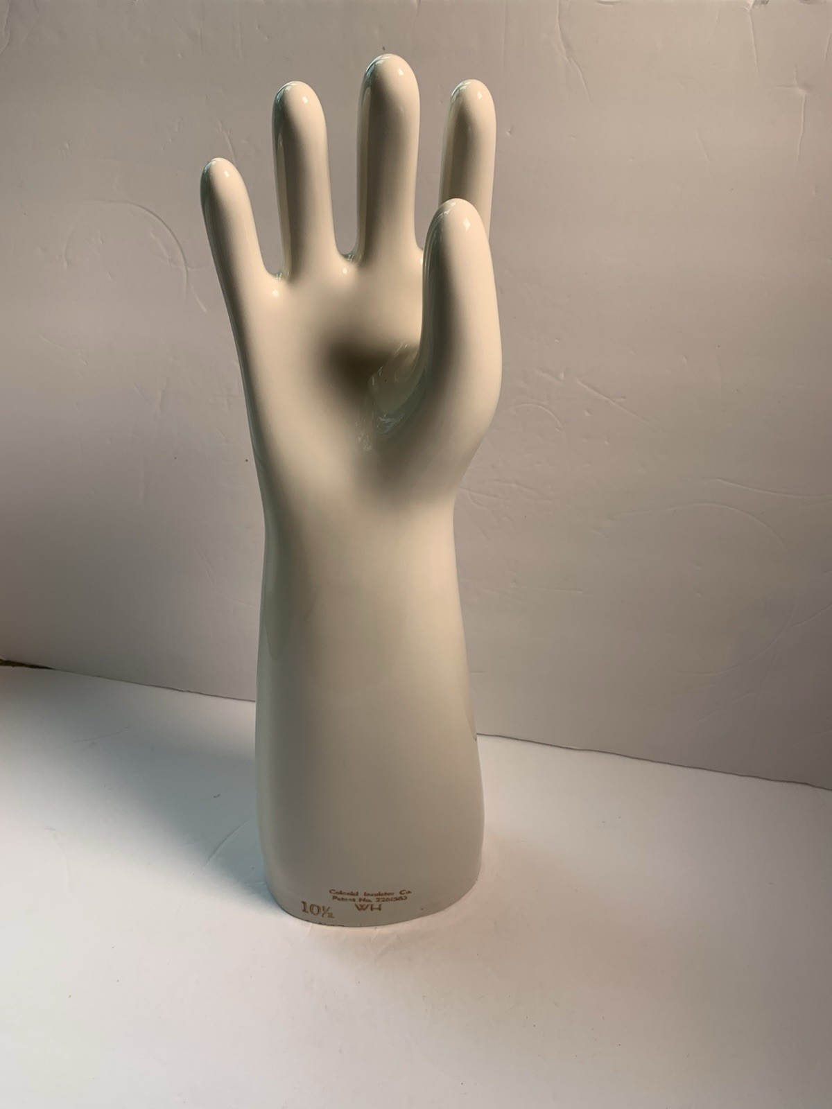 19″ Vintage The Colonial Insulator Porcelain Wright Hand Glove AUG 10 / 1954