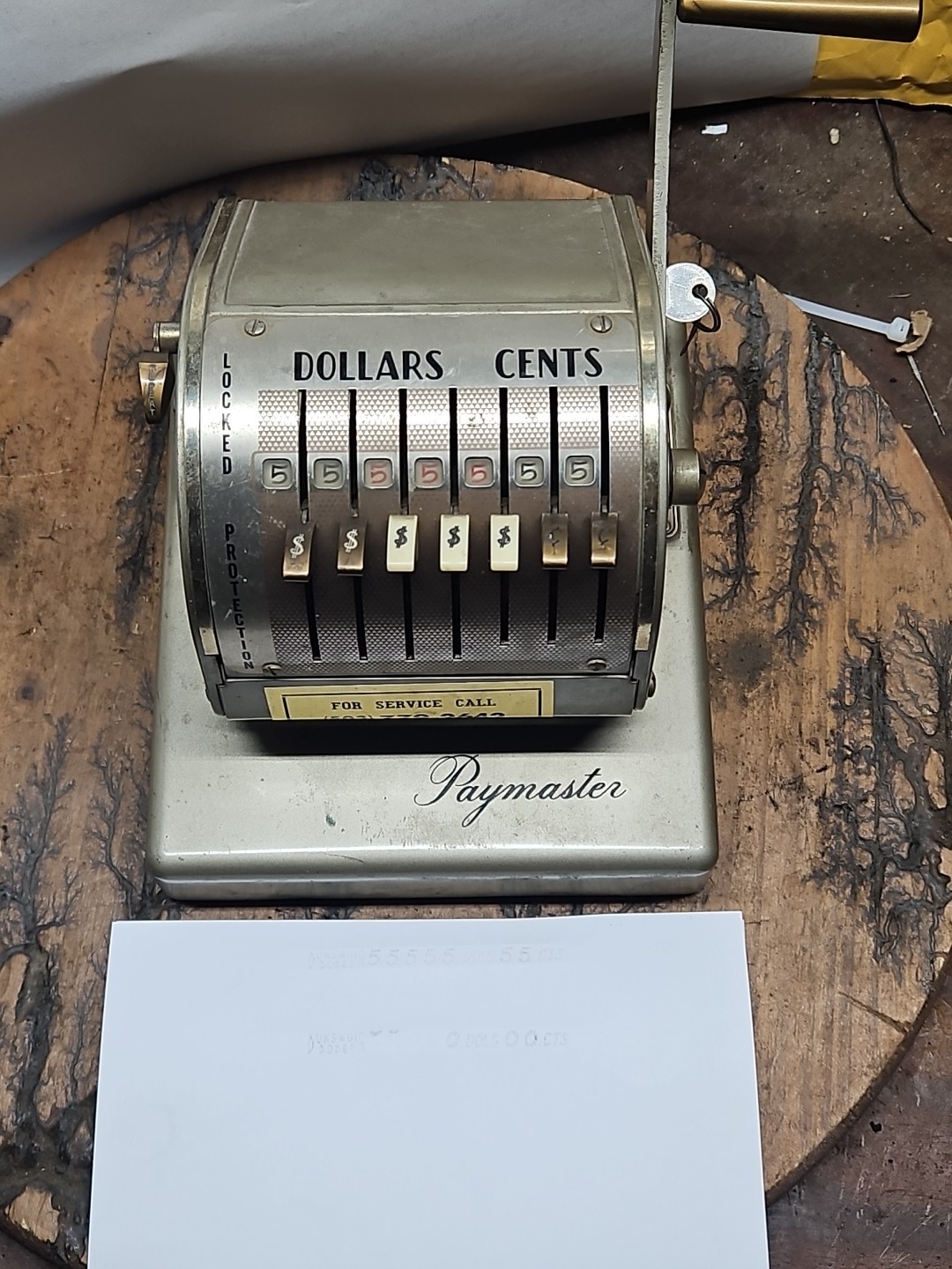 Paymaster Series X-550 7 Column Check Writer USA – Works, Has Key Vintage