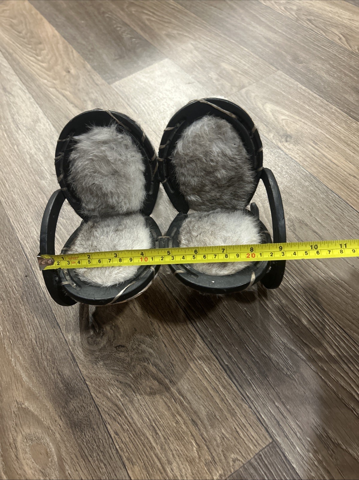 Vintage Handmade Horseshoe Chair/ Loveseat/ Couch Made With Rabbit Fur