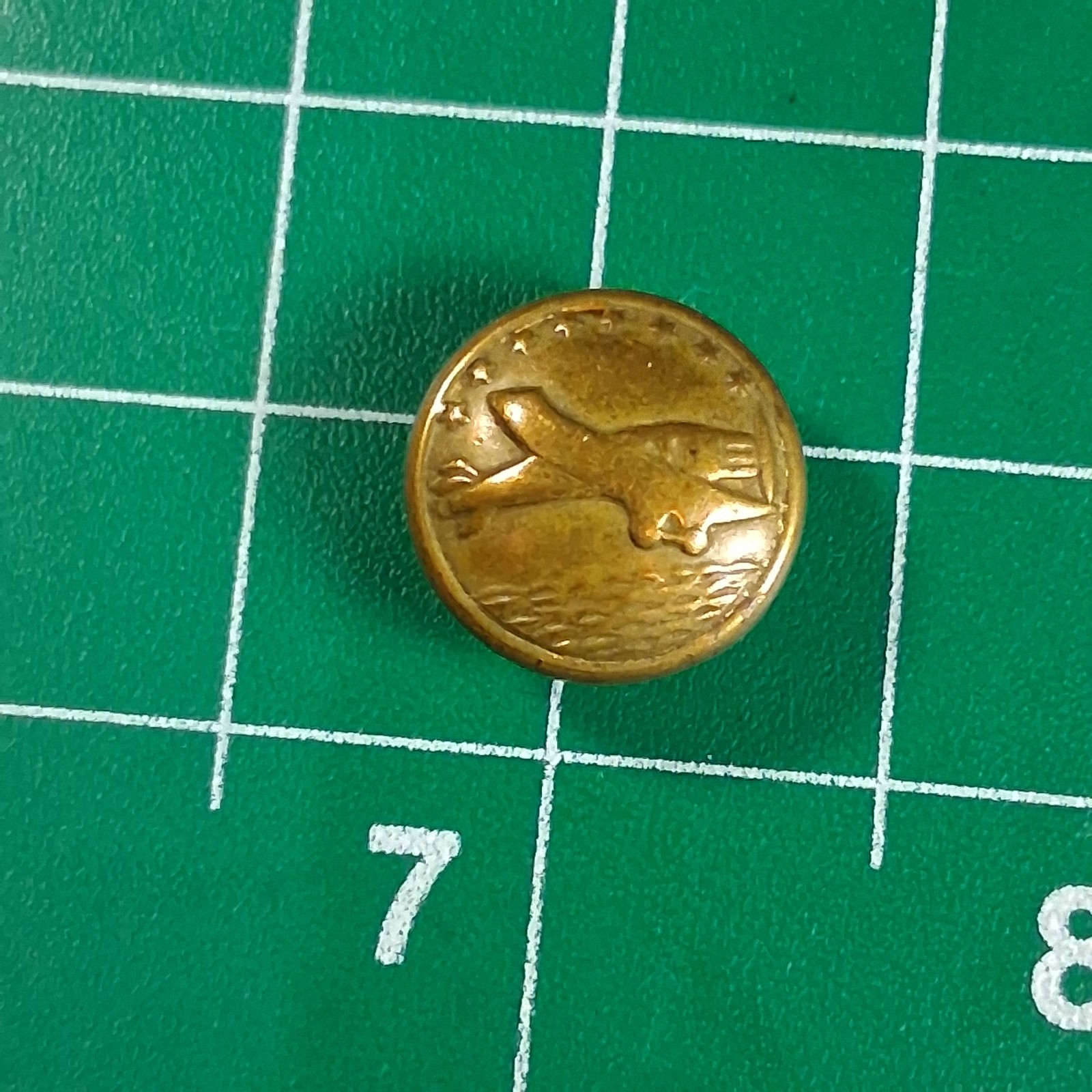 Vintage Charles Lindbergh Spirit of St. Louis Airplane Round Brass Button