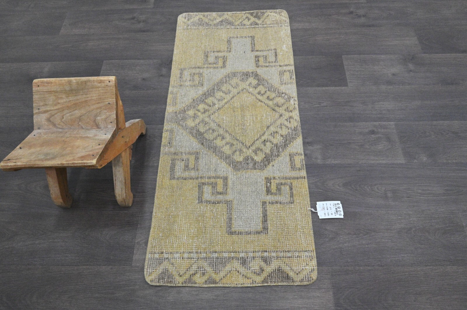 Oushak Turkish Doormat Rug 2×4 BEIGE Anatolian Handmade Vintage Small Kilim Rug