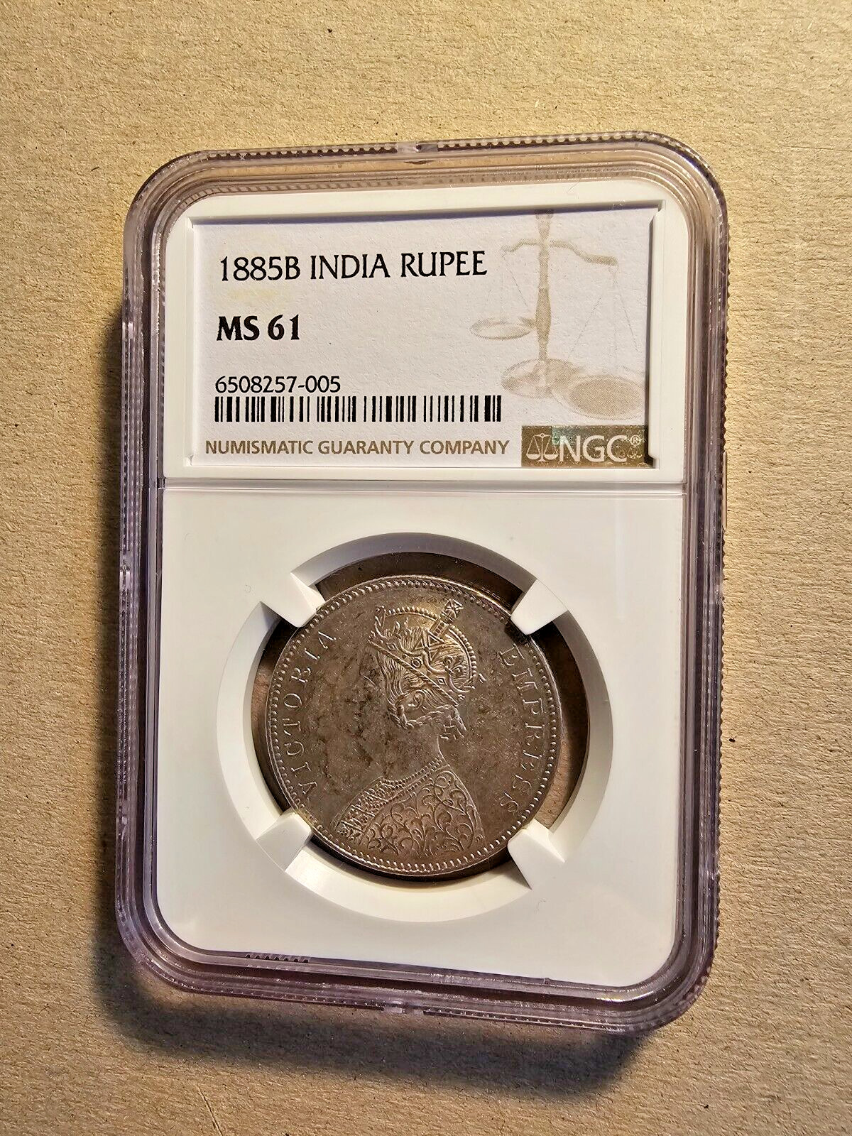 1885B India Rupee MS61 ||