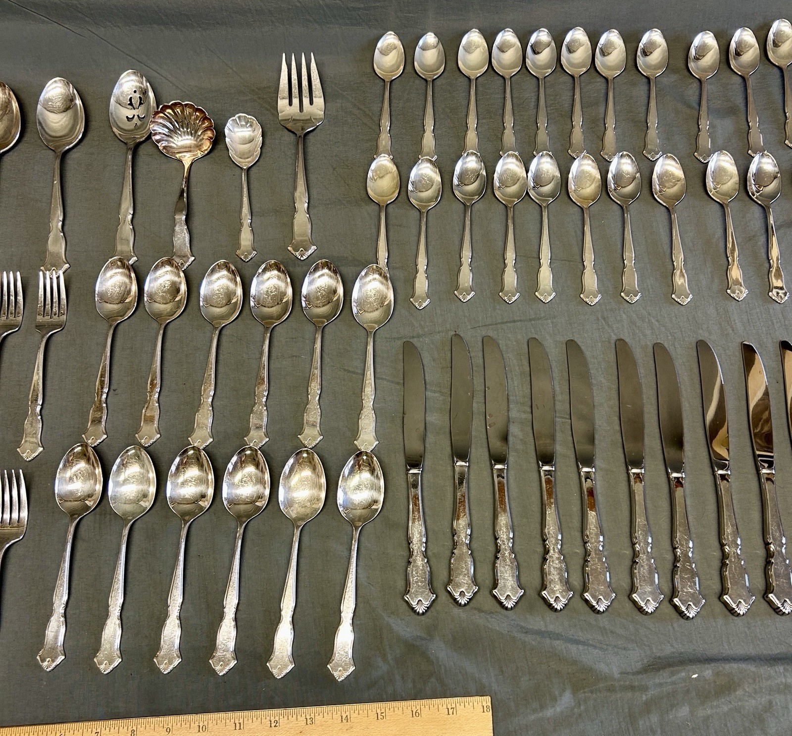 Chadwick INTERNATIONAL DEEP SILVER Silver Plate 80 Pieces 12 Servings Utensils