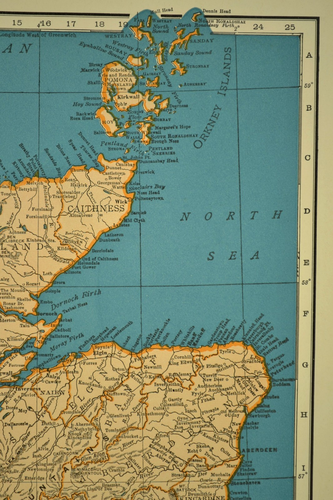 Antique Map of SCOTLAND Wall Art Old Original Edinburgh United Kingdom